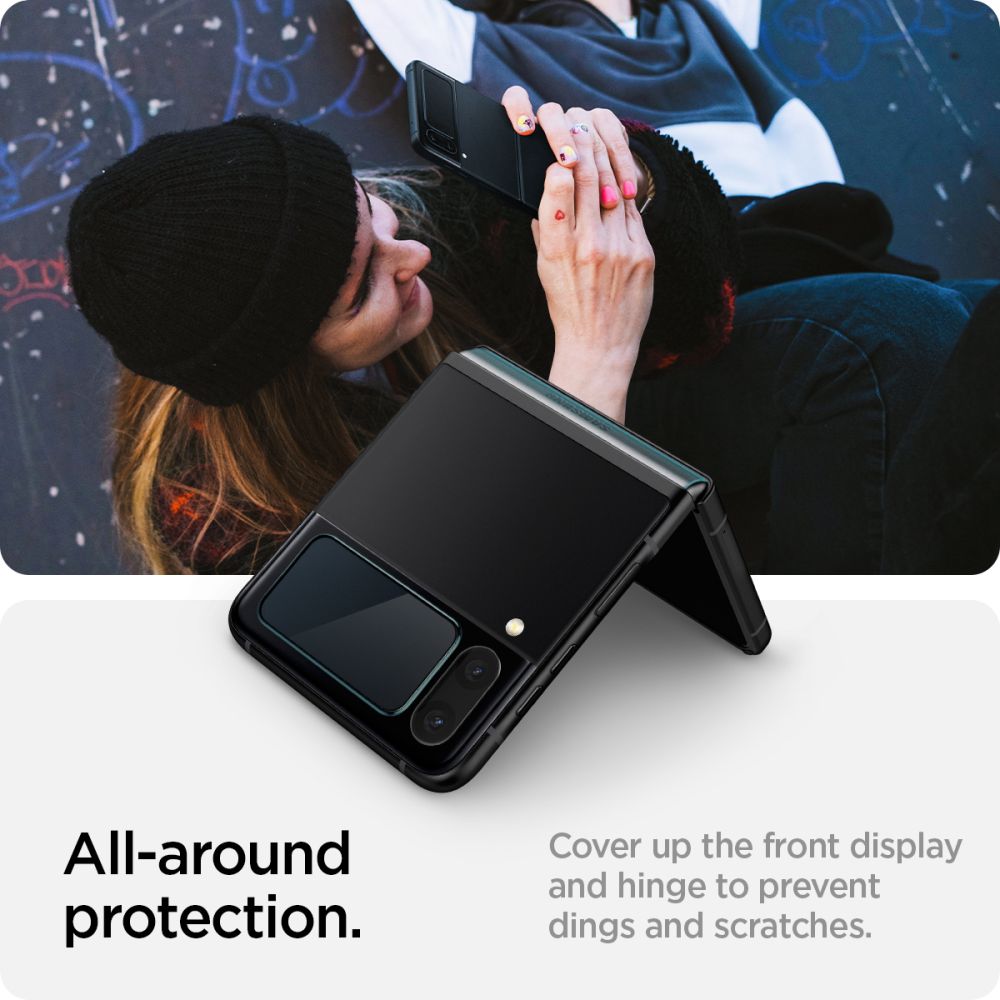 Glas.tR EZ Fit Screen Protector + Hinge Film Samsung Galaxy Z Flip 4 Zwart