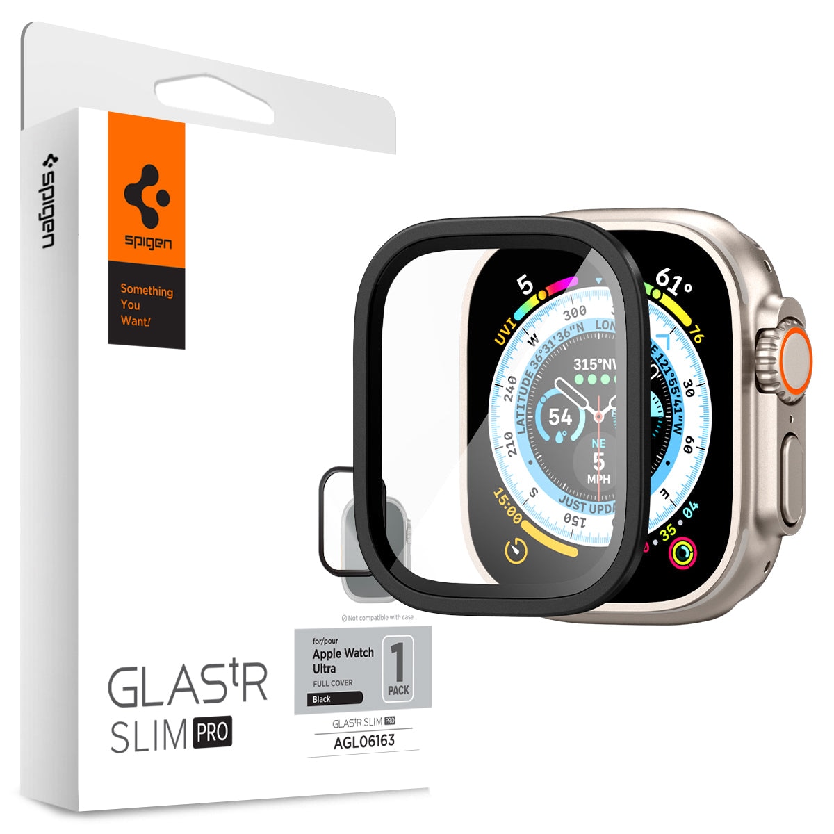 Screen Protector Glas.tR Slim Pro Apple Watch Ultra 2 49mm zwart
