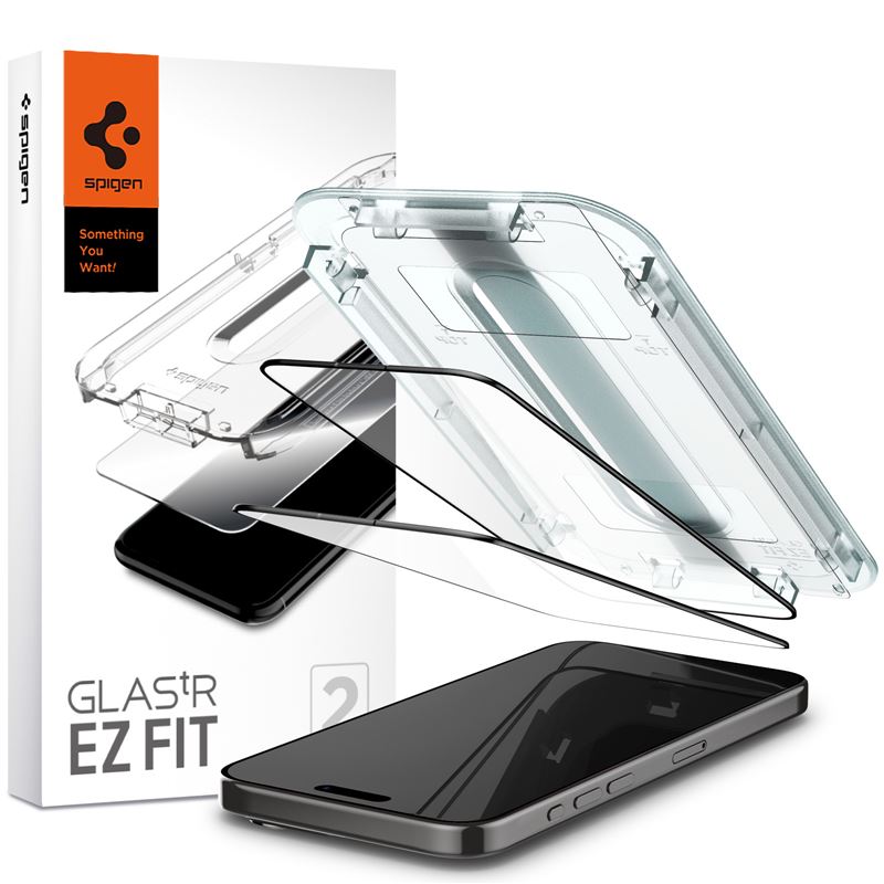 Screen Protector GLAS.tR Full Cover EZ Fit (2-pack) iPhone 15 Pro Max Black