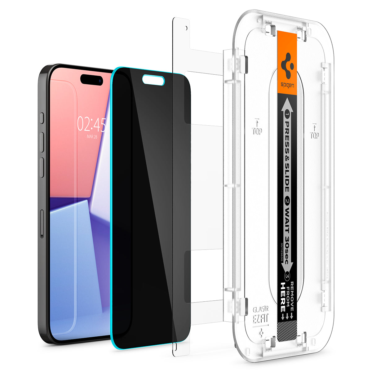 Screen Protector Privacy GLAS.tR EZ Fit (2-pack) iPhone 15 Pro Max