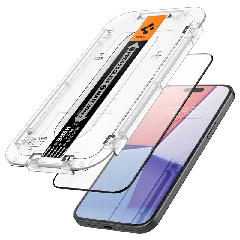 Screen Protector GLAS.tR Full Cover EZ Fit (2-pack) iPhone 15 Plus Black