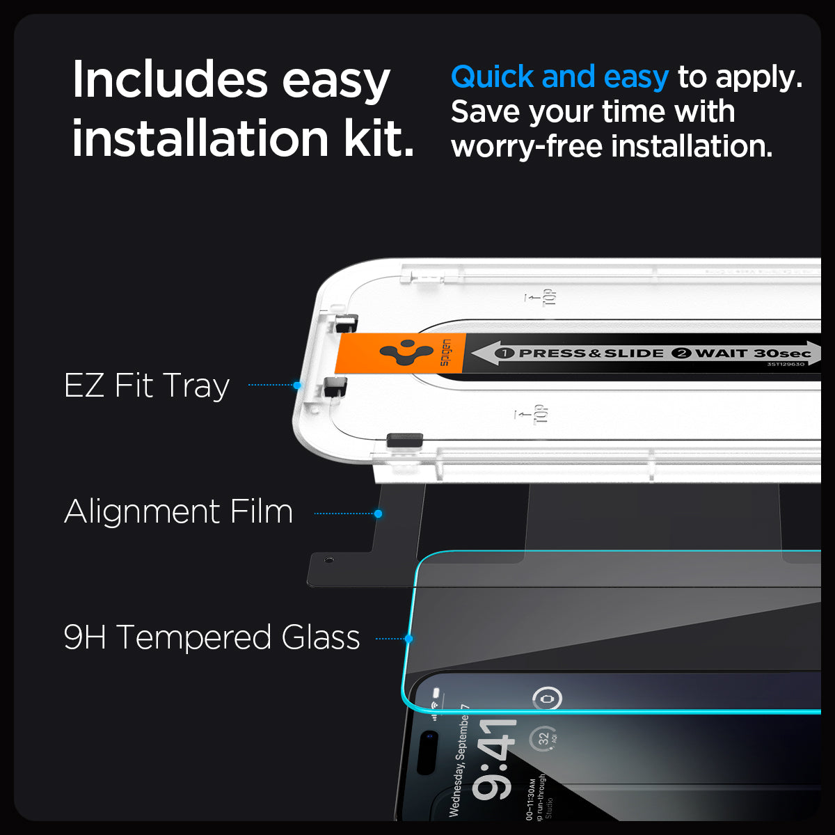 Screen Protector GLAS.tR EZ Fit (2-pack) iPhone 15 Pro