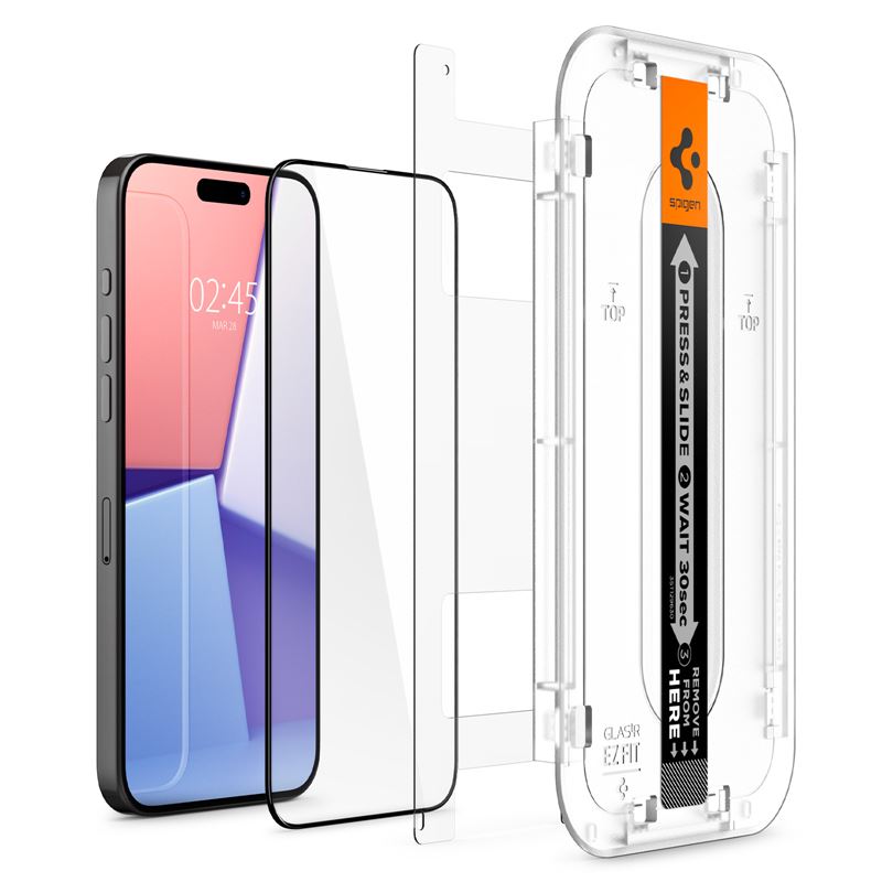 Screen Protector GLAS.tR Full Cover EZ Fit (2-pack) iPhone 15 Pro Black