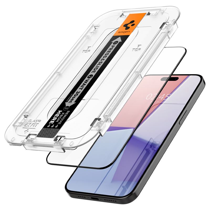 Screen Protector GLAS.tR Full Cover EZ Fit (2-pack) iPhone 15 Pro Black