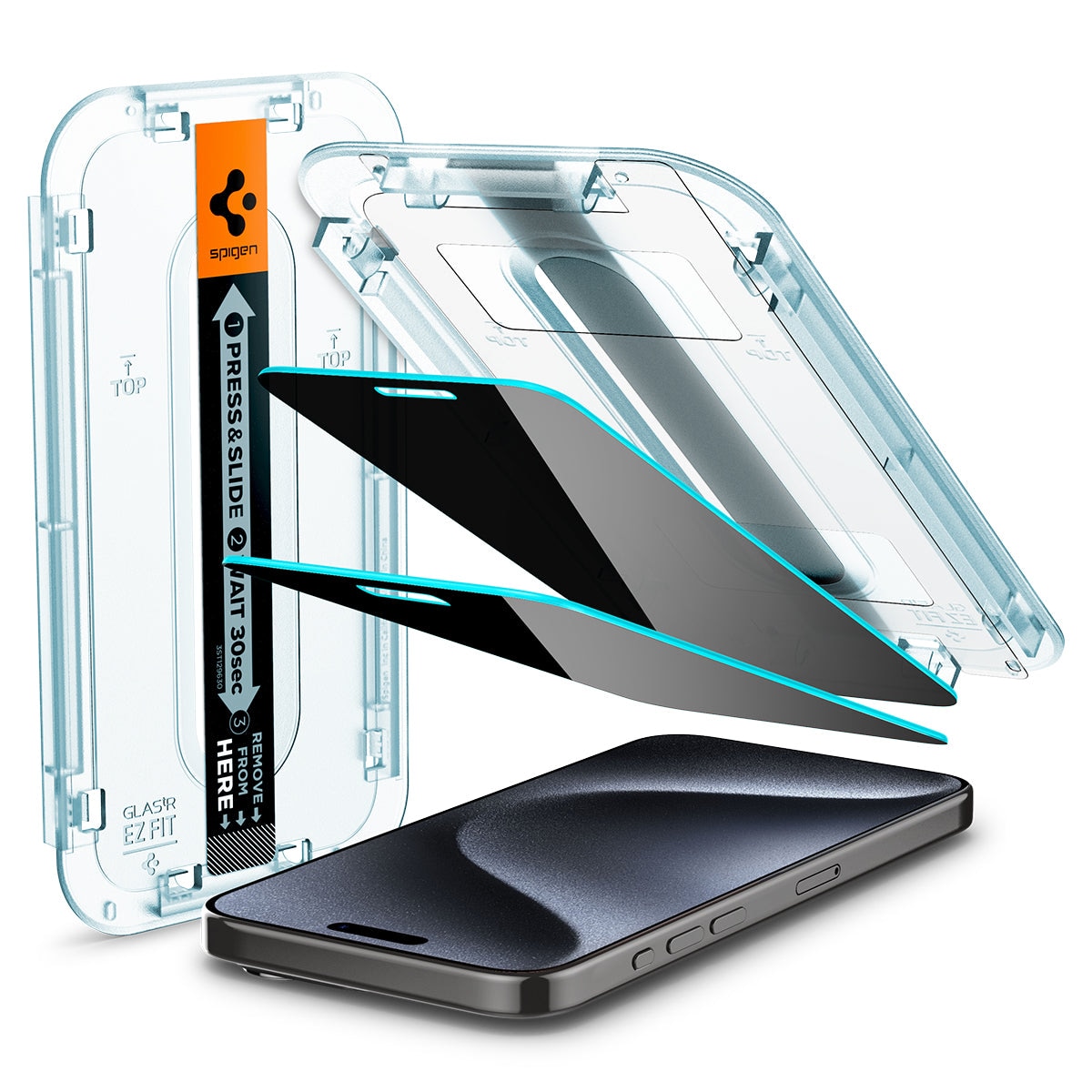 Screen Protector Privacy GLAS.tR EZ Fit (2-pack) iPhone 15 Pro