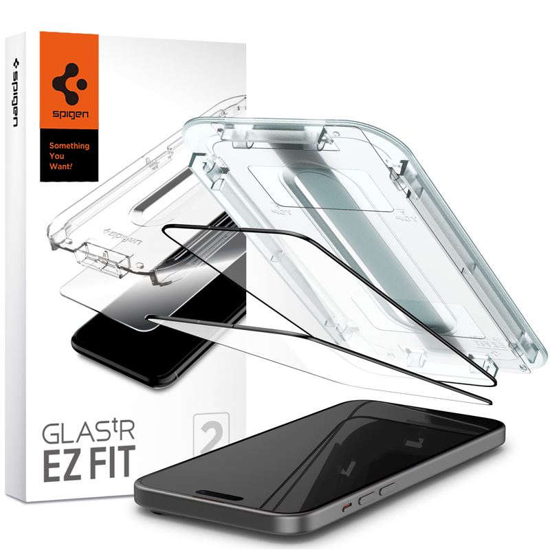 Screen Protector GLAS.tR Full Cover EZ Fit (2-pack) iPhone 15 Black