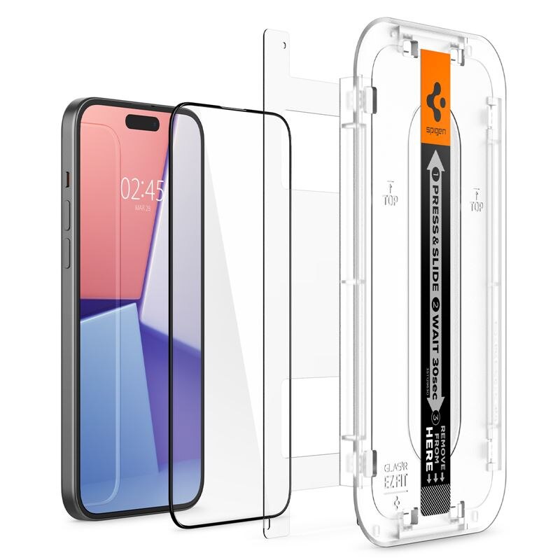 Screen Protector GLAS.tR Full Cover EZ Fit (2-pack) iPhone 15 Black