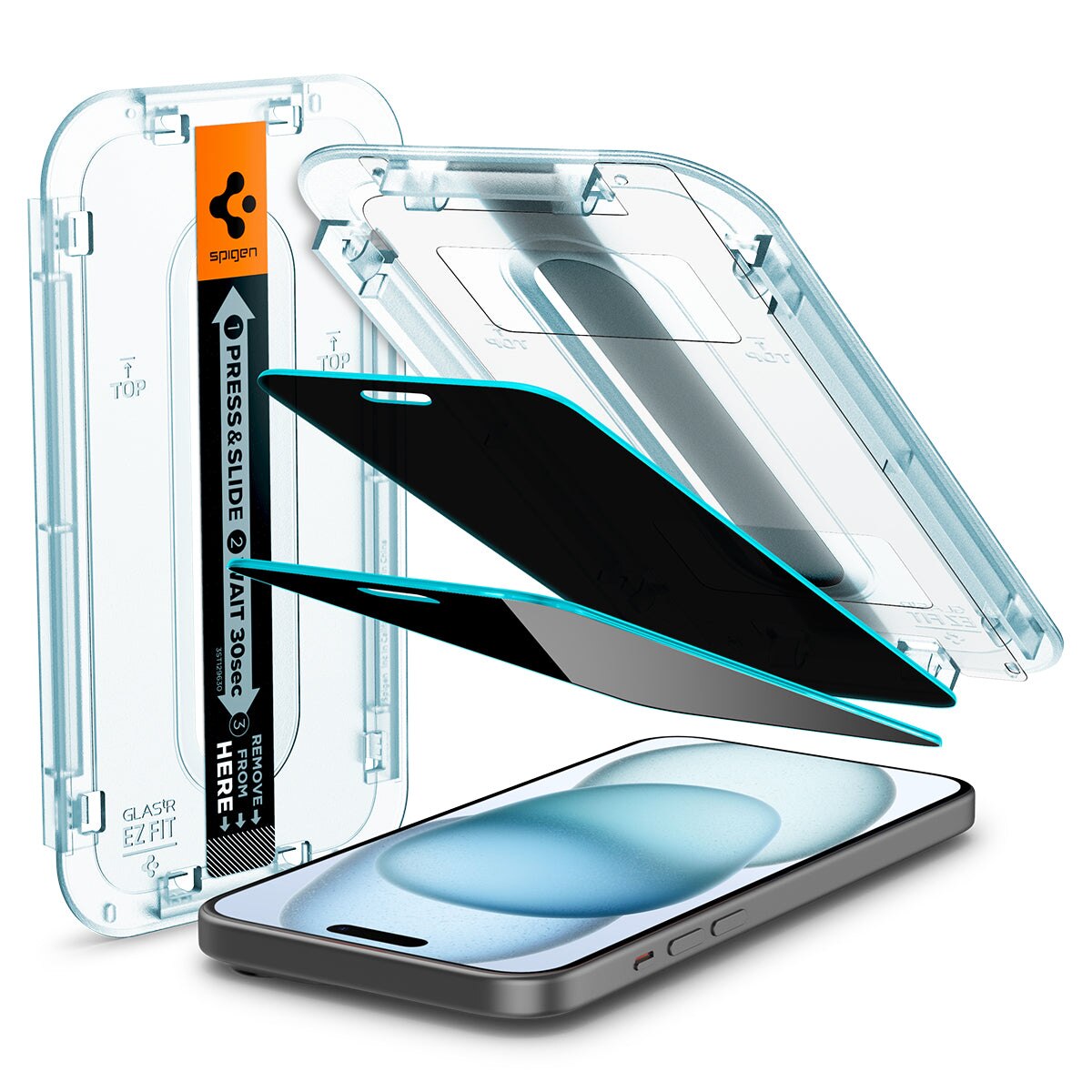 Screen Protector Privacy GLAS.tR EZ Fit (2-pack) iPhone 15