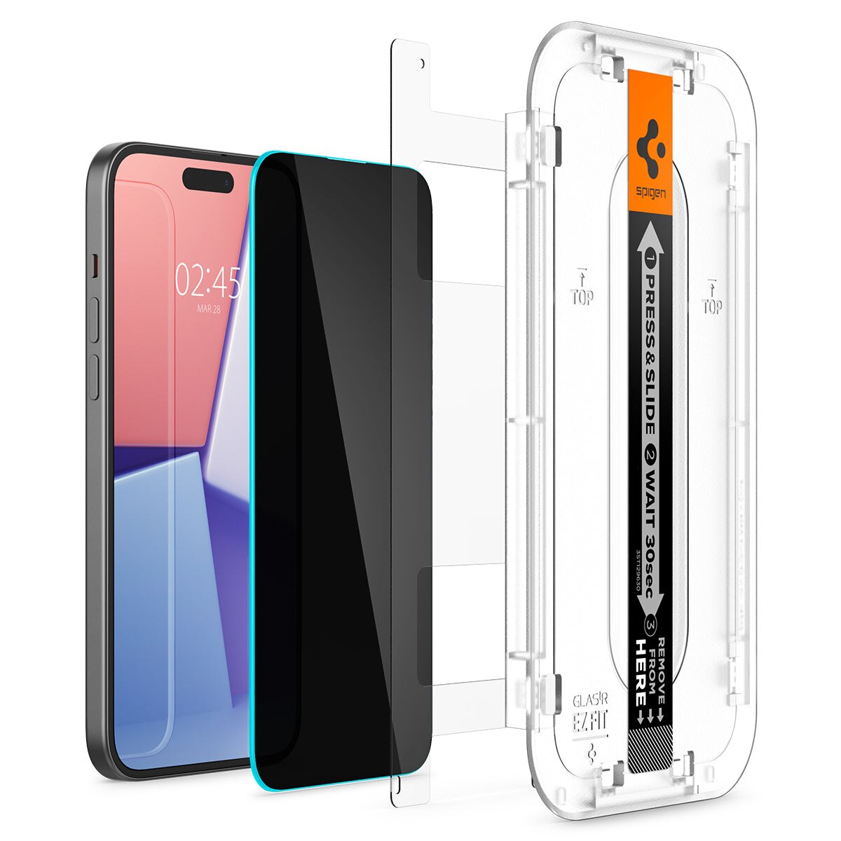 Screen Protector Privacy GLAS.tR EZ Fit (2-pack) iPhone 15