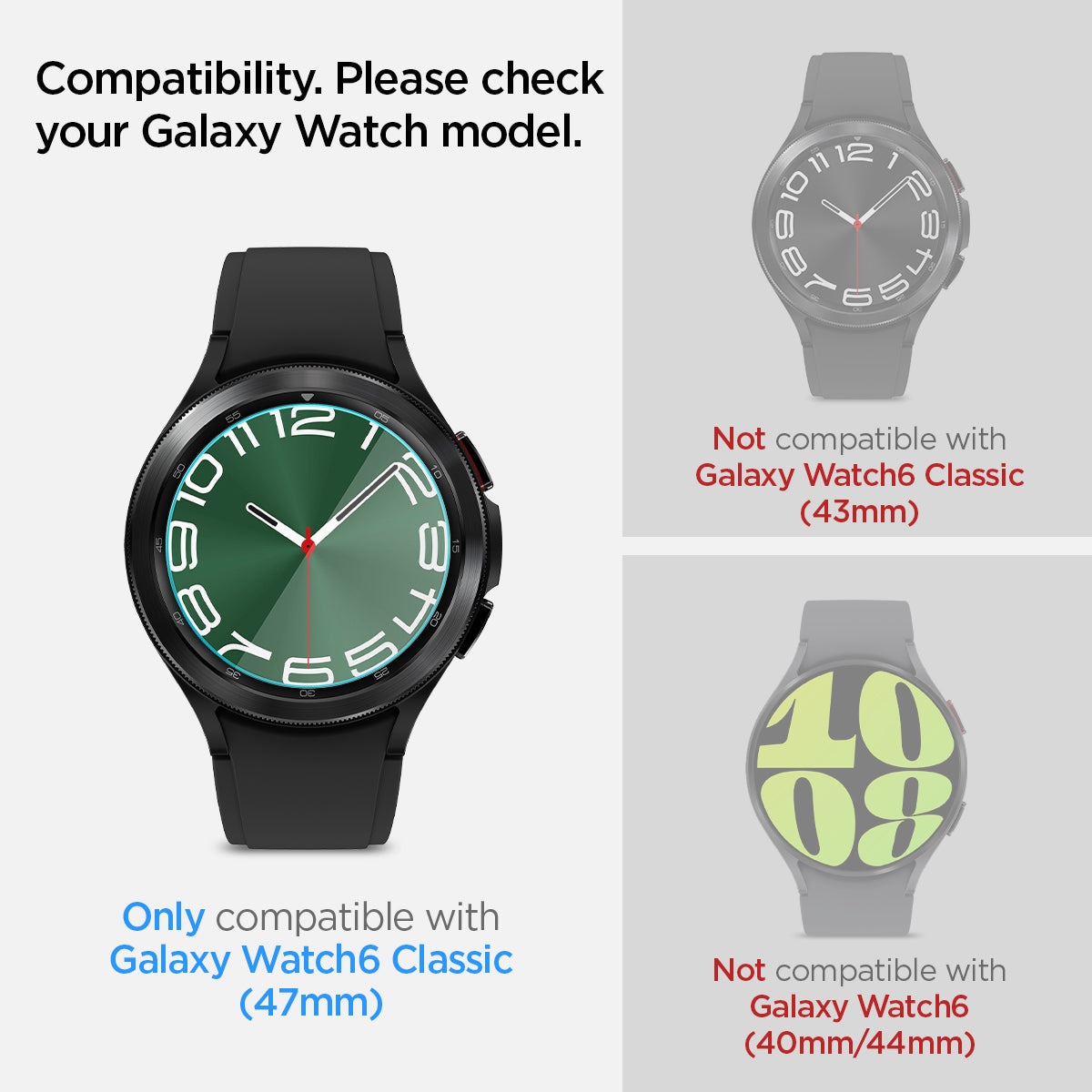 Screen Protector EZ Fit GLAS.tR (2-pack) Samsung Galaxy Watch 6 Classic 47mm