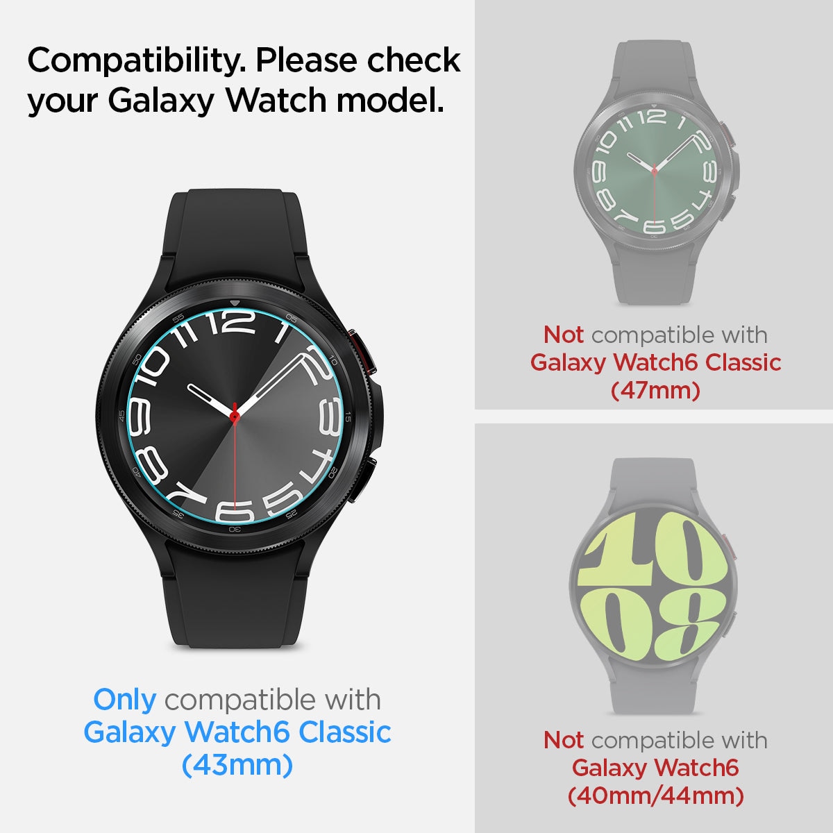 Screen Protector EZ Fit GLAS.tR (2-pack) Samsung Galaxy Watch 6 Classic 43mm