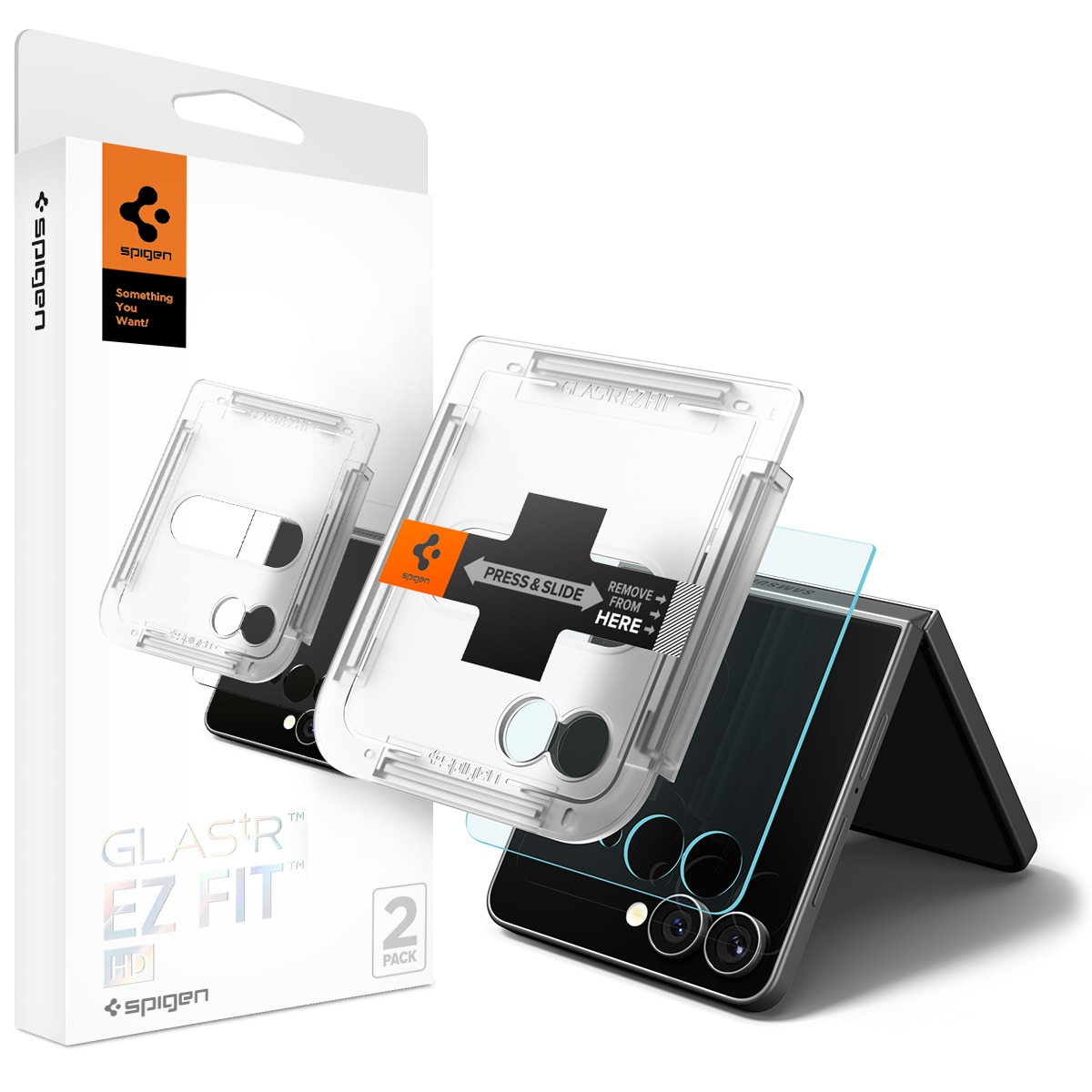 Cover Screen Protector GLAS.tR EZ Fit (2-pack) Samsung Galaxy Z Flip 7
