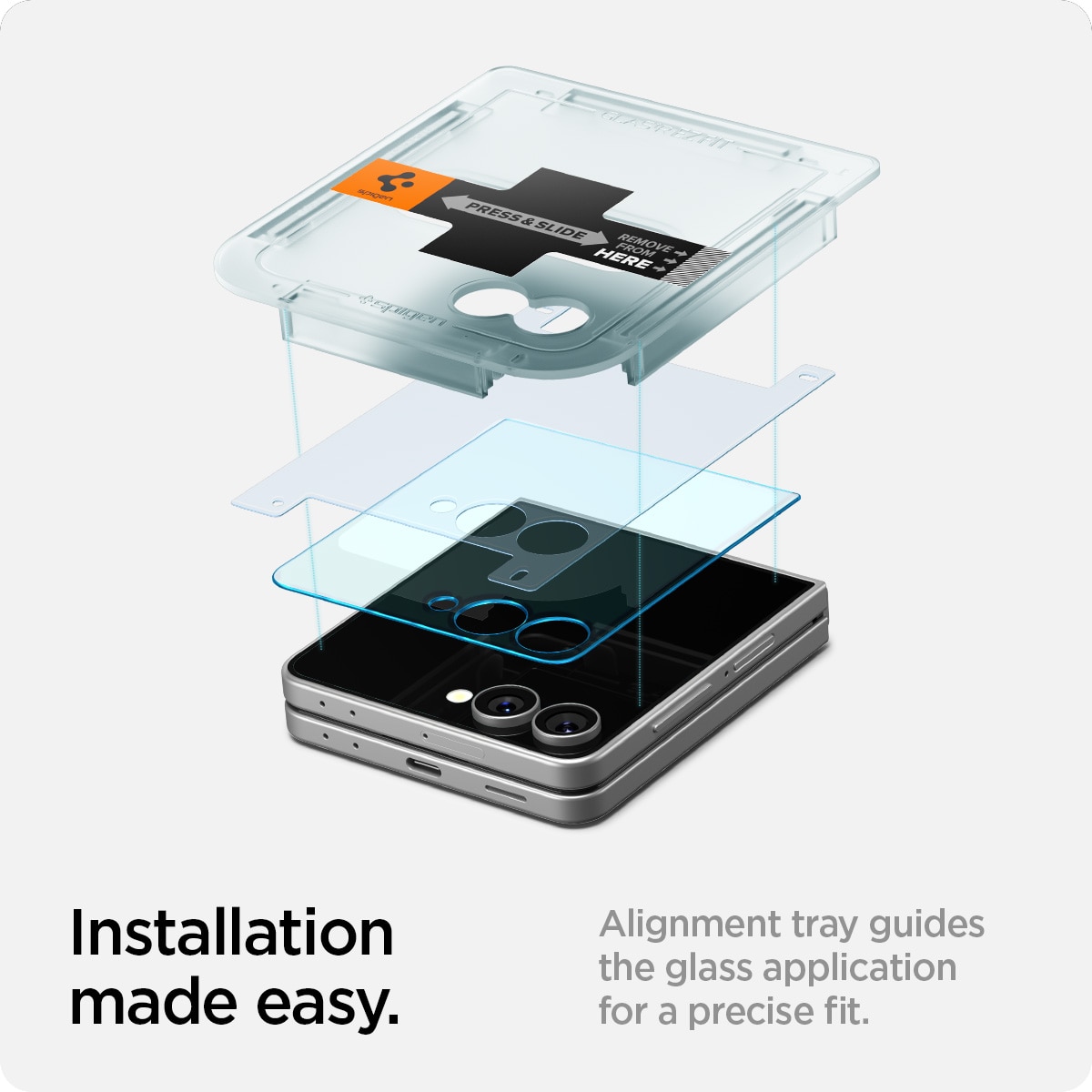 Cover Screen Protector GLAS.tR EZ Fit (2-pack) Samsung Galaxy Z Flip 7