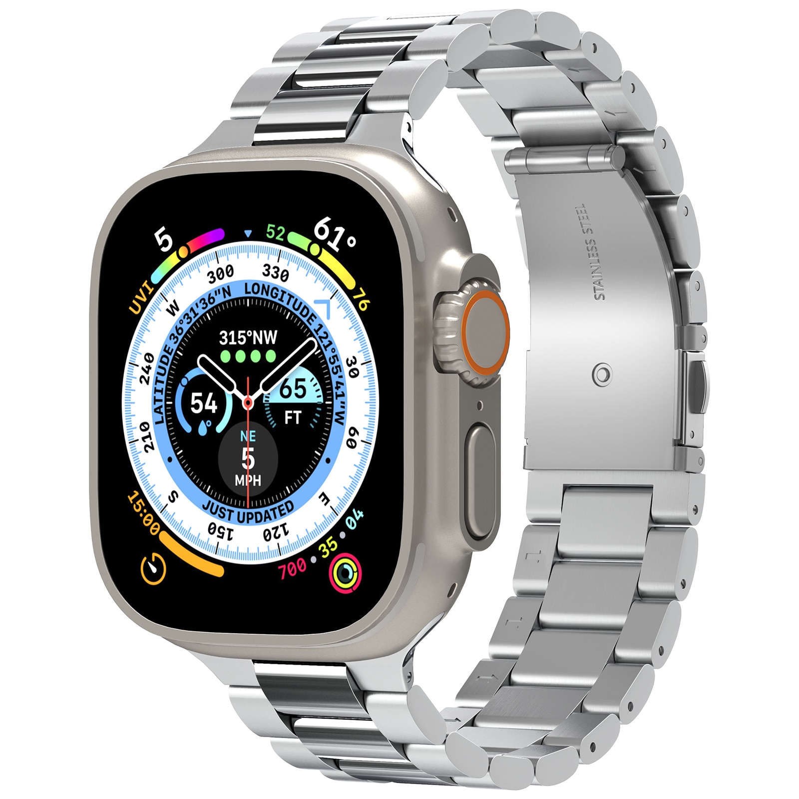 Bandje Modern Fit 316L Apple Watch 45mm Series 8 Zilver