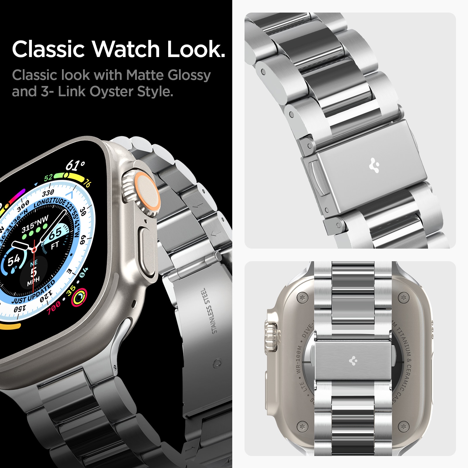 Bandje Modern Fit 316L Apple Watch 45mm Series 8 Zilver