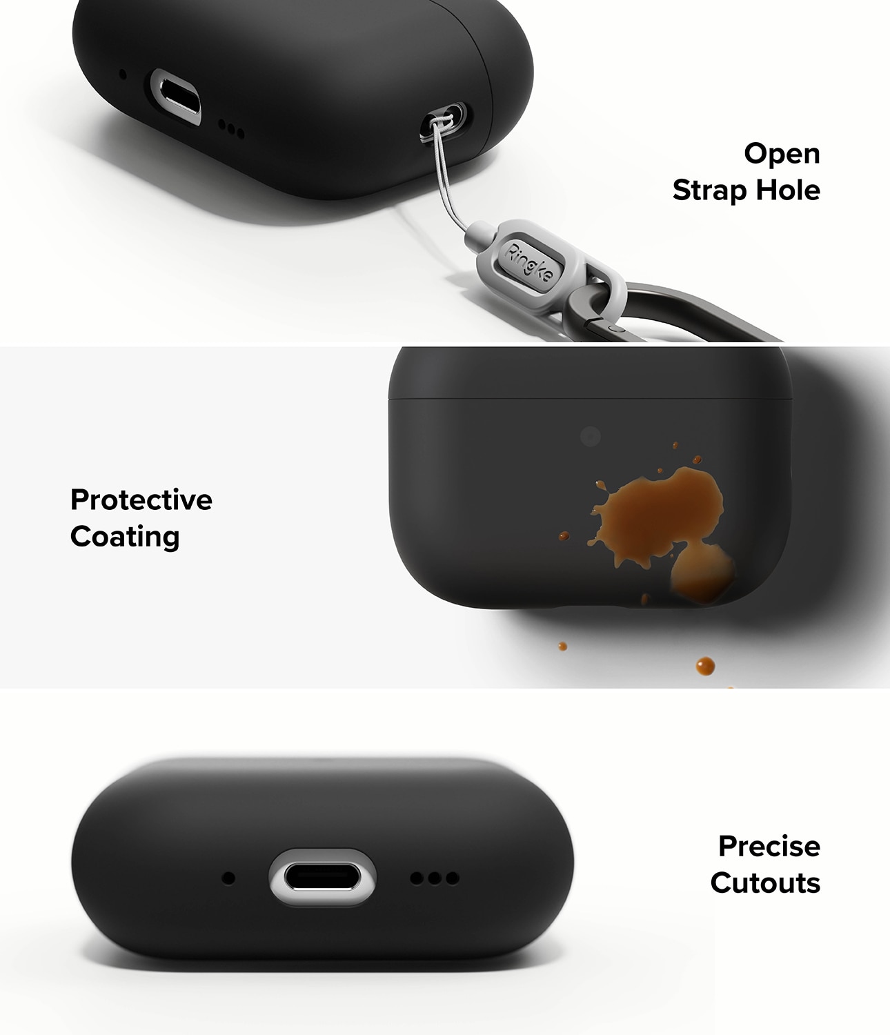 Silicone Hoesje Apple AirPods Pro 3 Black