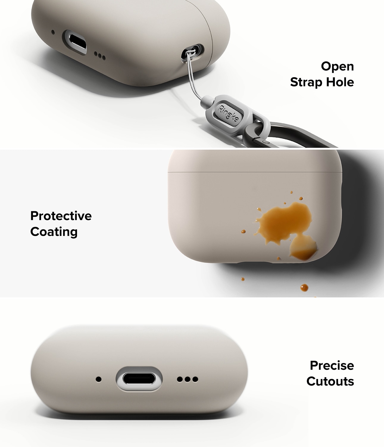 Silicone Hoesje Apple AirPods Pro 3 Stone