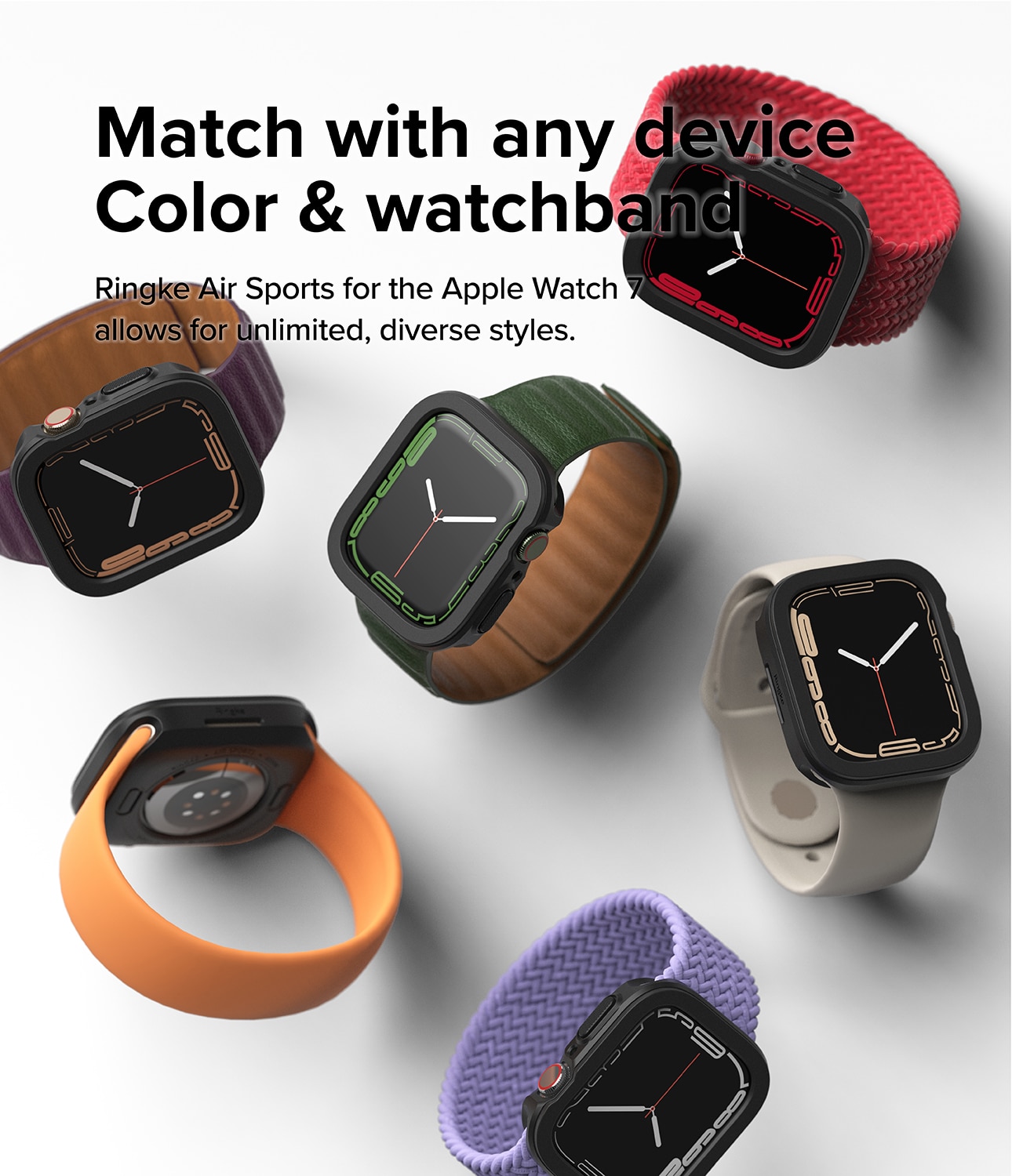 Air Sports Case Apple Watch 45mm Series 8 Zwart