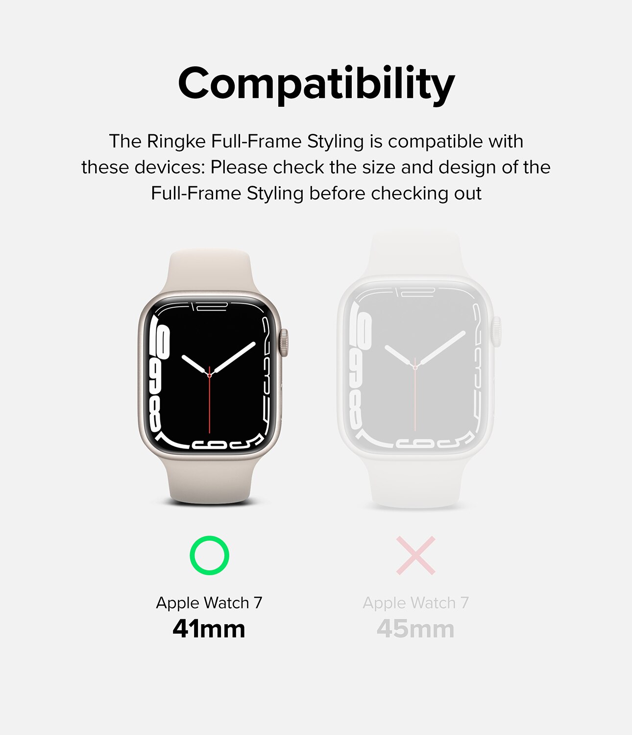 Full Frame Case Apple Watch 41mm Series 8 Zilver