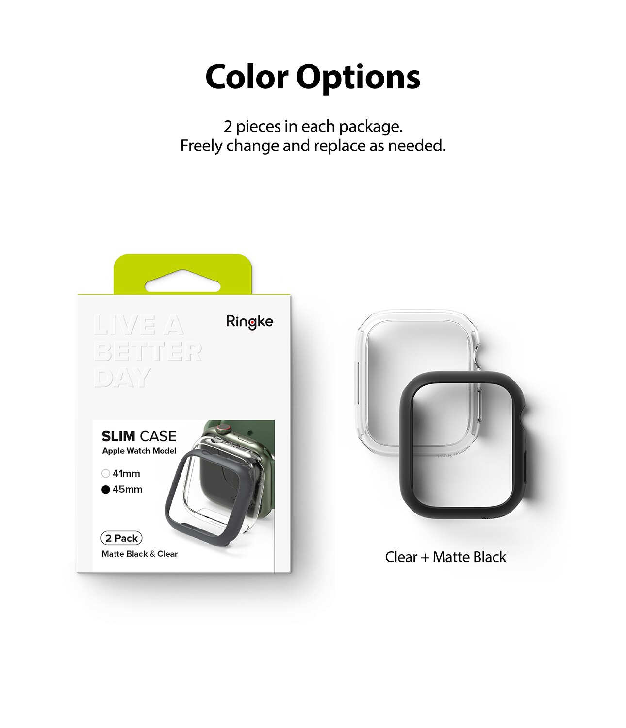 Slim Case (2-pack) Apple Watch Series 7 45mm  Veelkleurig/patroon