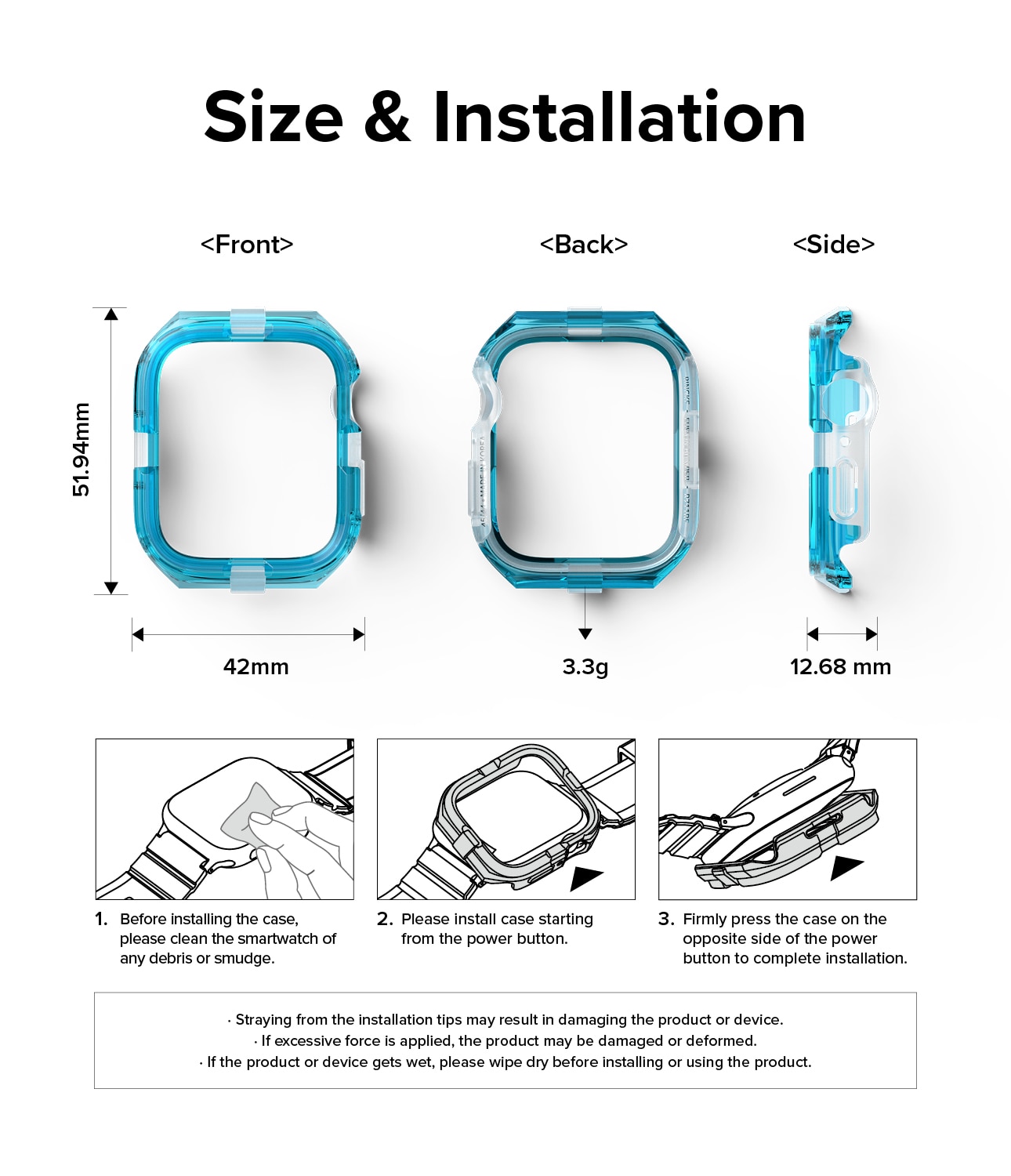 Fusion Bumper Apple Watch SE 44mm Neon Blue