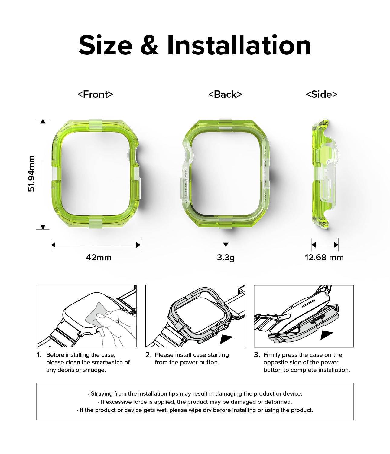 Fusion Bumper Apple Watch 45mm Series 7 Neon Green