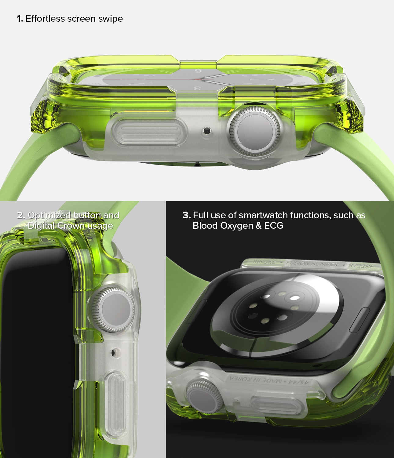 Fusion Bumper Apple Watch 45mm Series 7 Neon Green