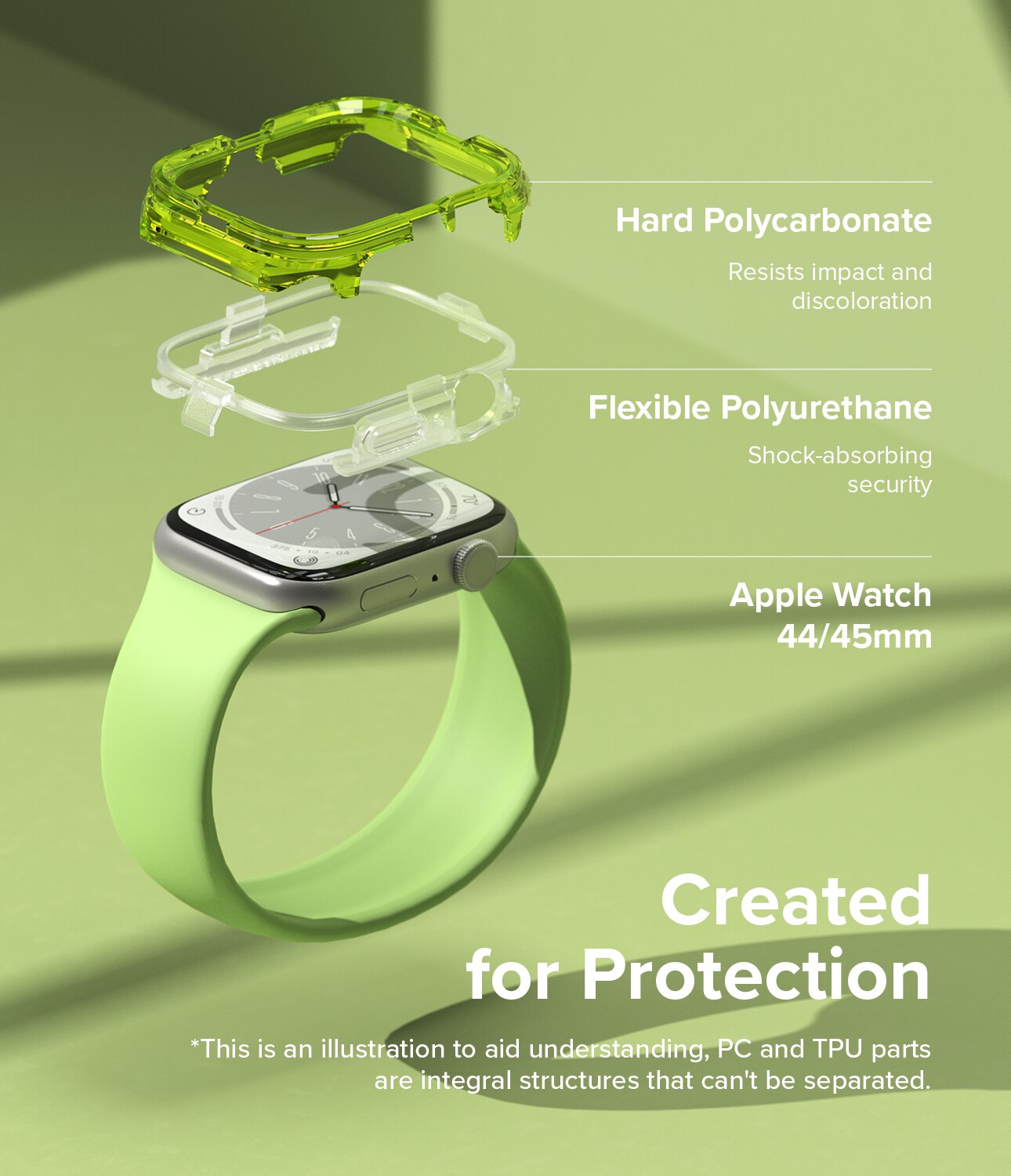 Fusion Bumper Apple Watch 45mm Series 7 Neon Green