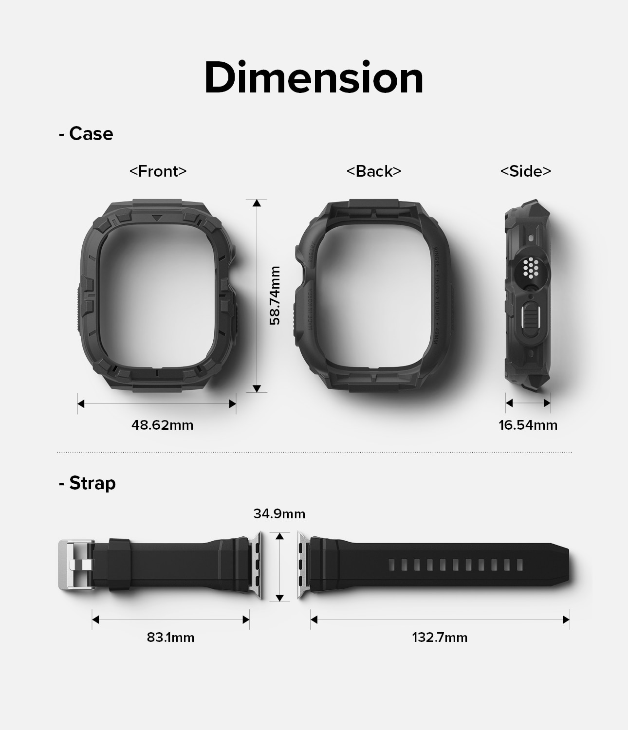 Fusion-X Guard Case + Band Apple Watch Ultra 2 49mm Black