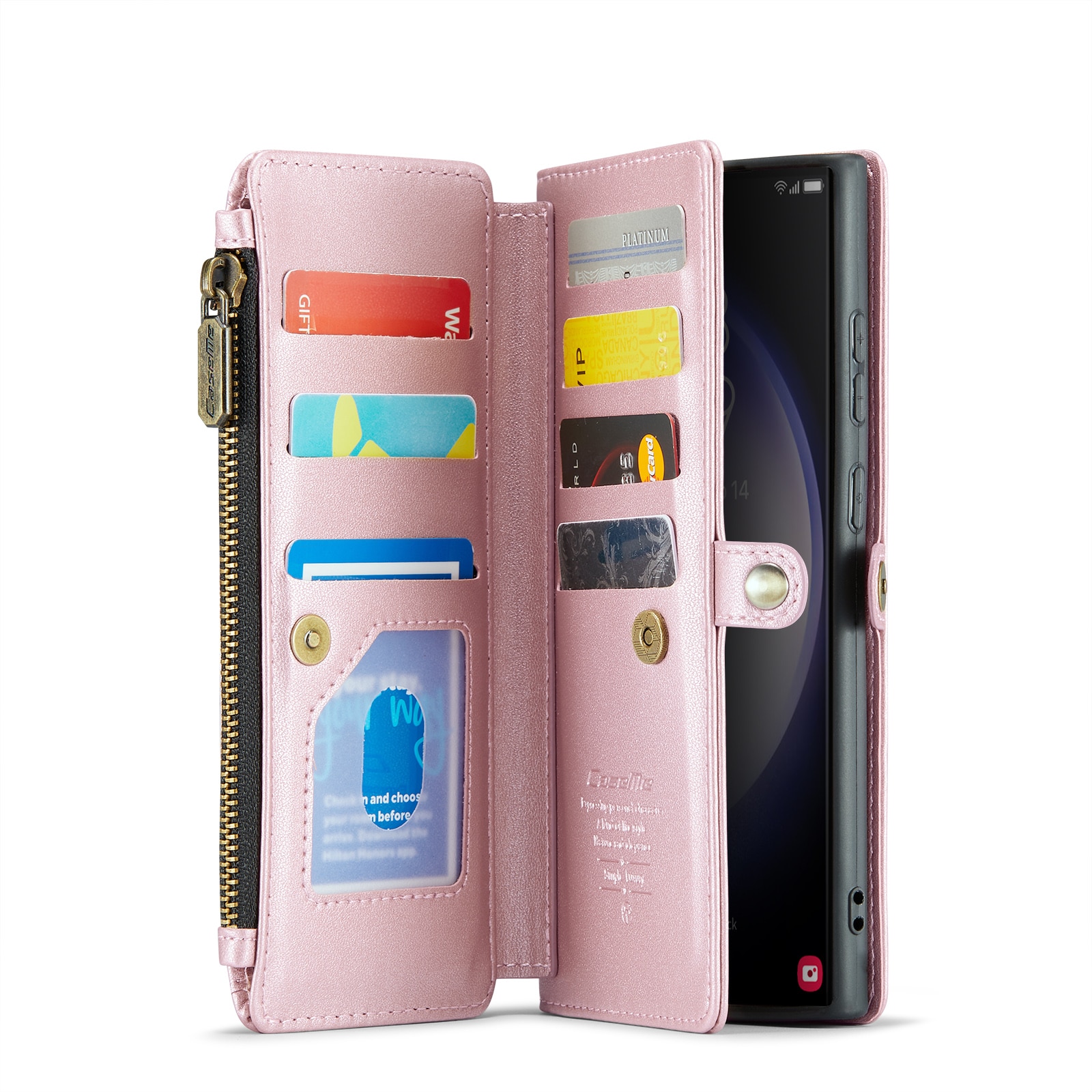 Portemonnee tas Samsung Galaxy S23 Ultra roze