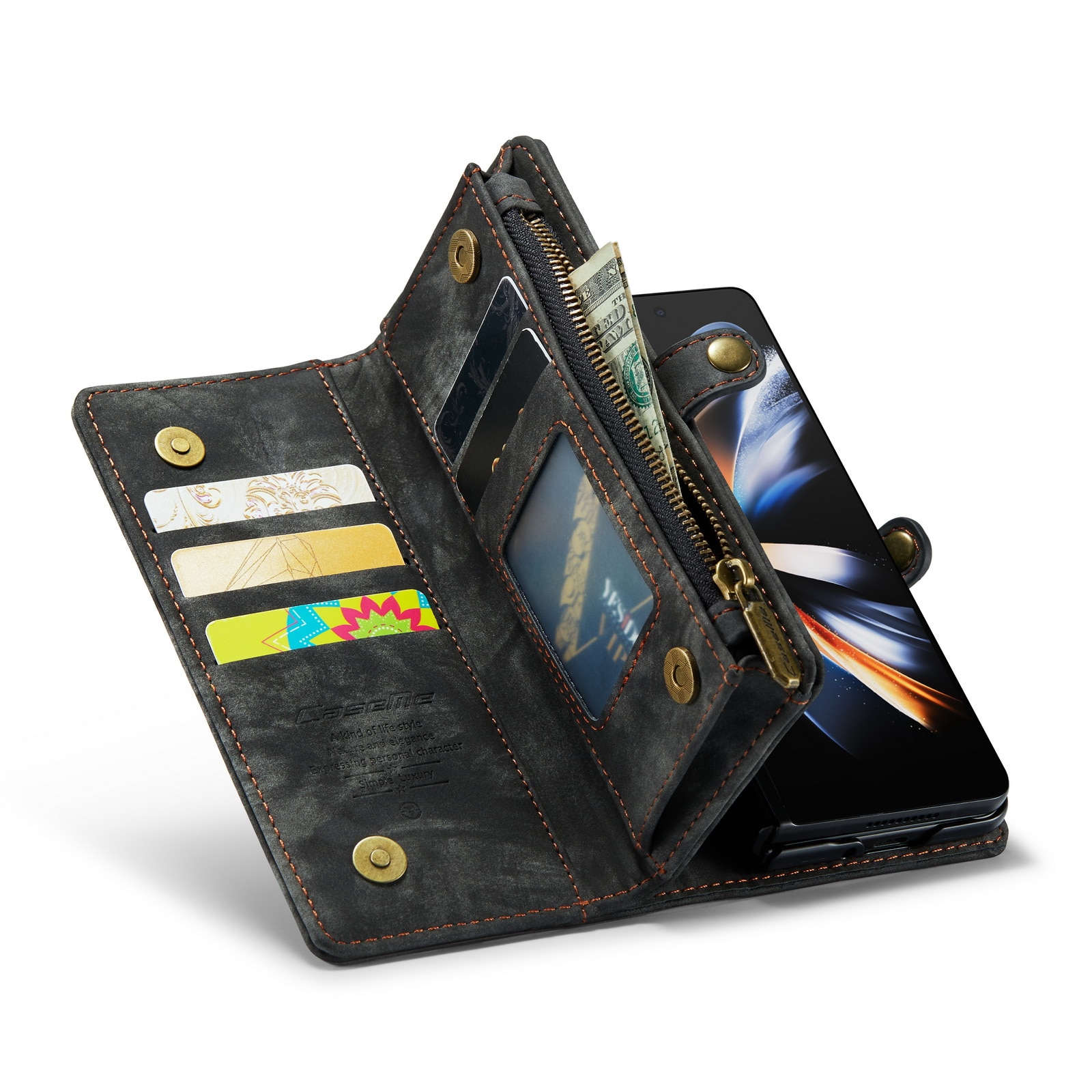 Multi-slot hoesje Samsung Galaxy Z Fold 5 grijs