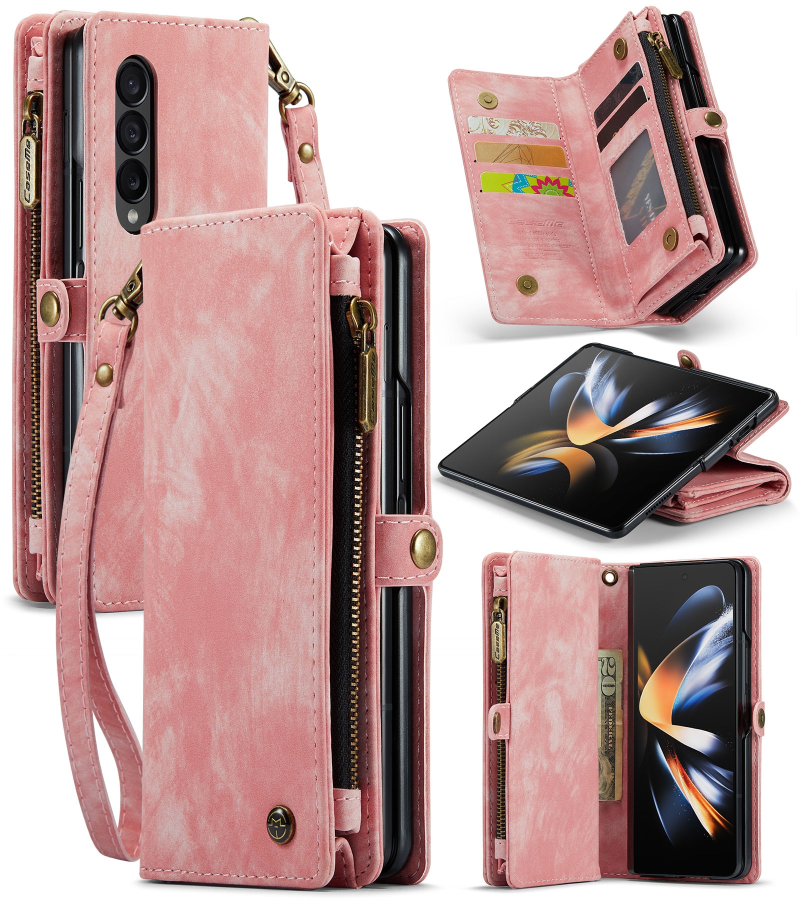 Multi-slot hoesje Samsung Galaxy Z Fold 5 roze