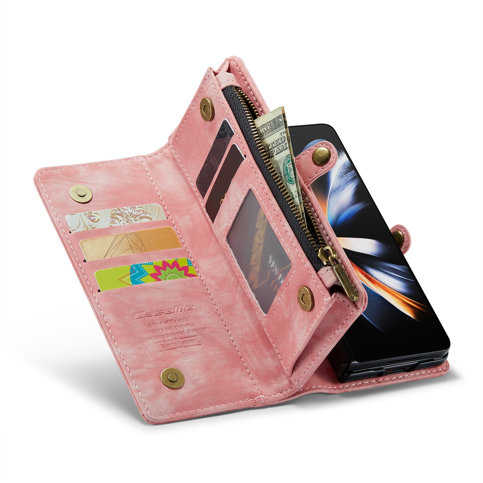 Multi-slot hoesje Samsung Galaxy Z Fold 5 roze