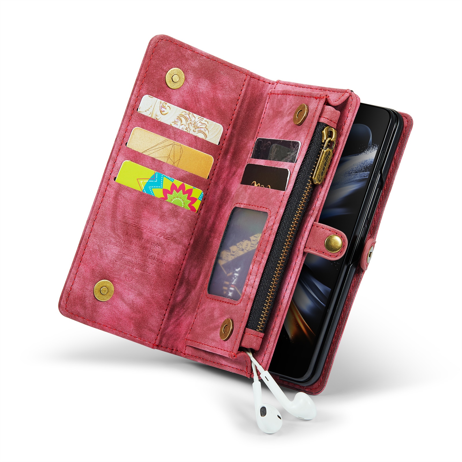 Multi-slot hoesje Samsung Galaxy Z Fold 5 Rood