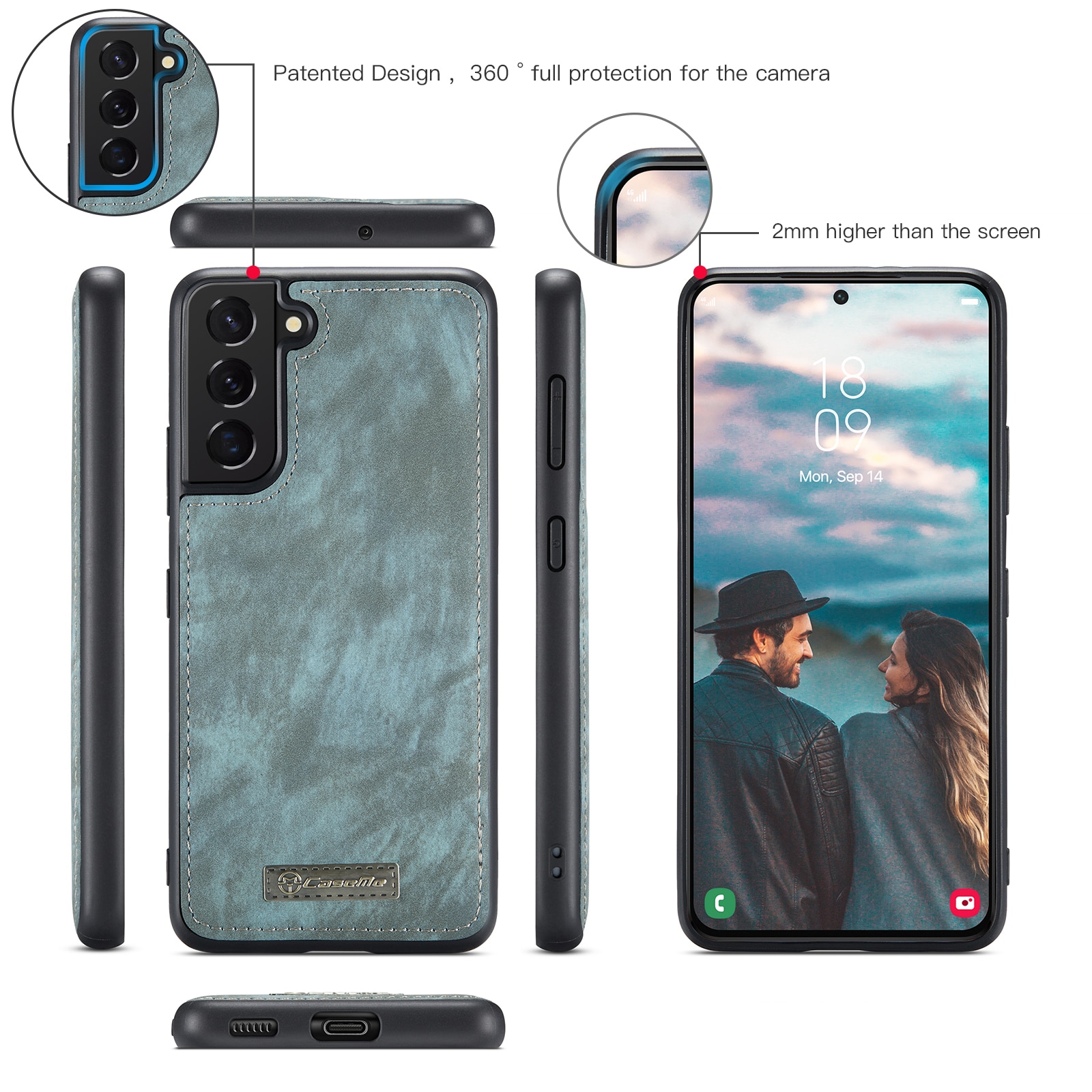 Multi-slot Hoesje Samsung Galaxy S22 Blauw