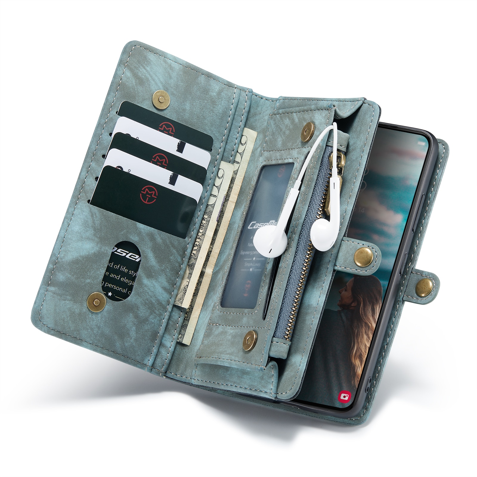 Multi-slot Hoesje Samsung Galaxy S22 Blauw