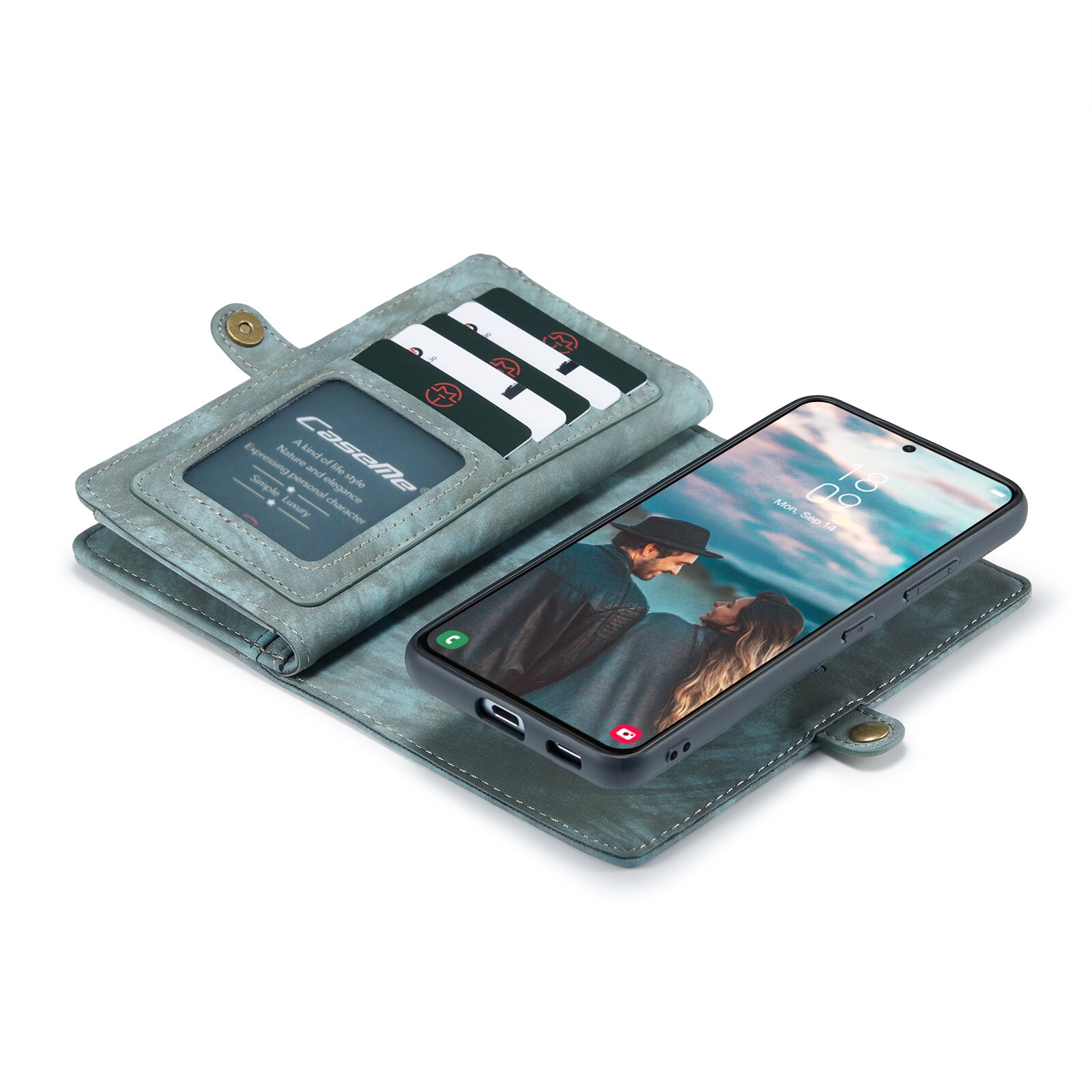 Multi-slot Hoesje Samsung Galaxy S22 Blauw