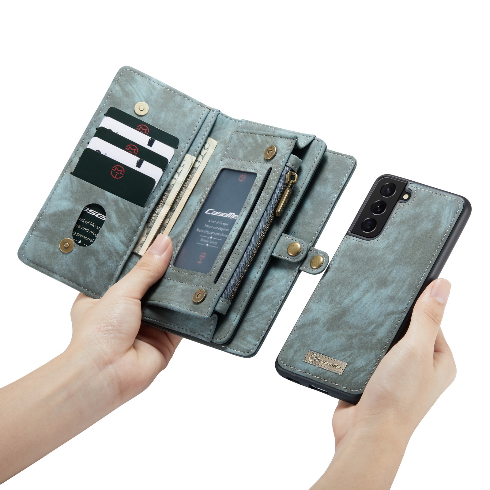 Multi-slot Hoesje Samsung Galaxy S22 Blauw