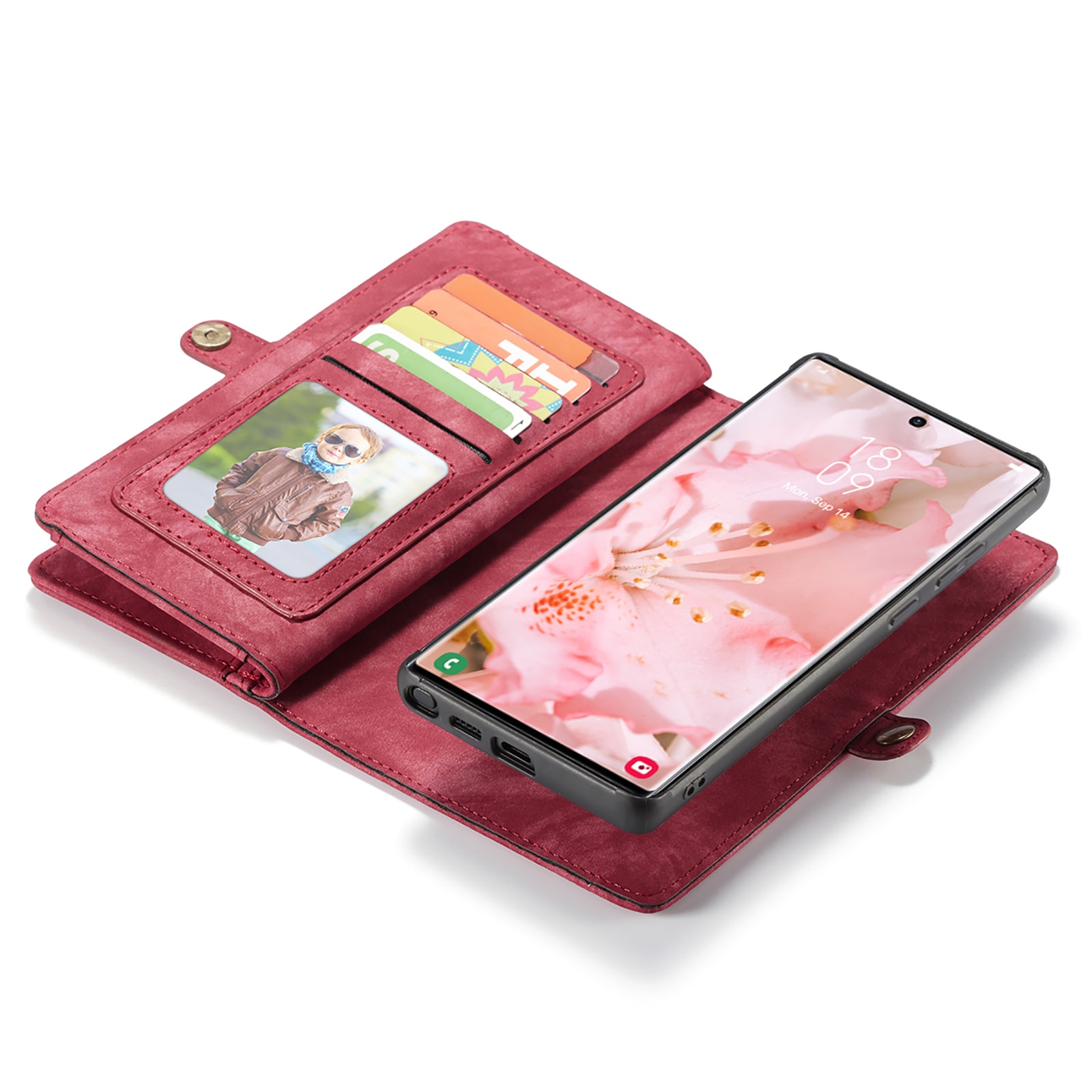 Multi-slot hoesje Samsung Galaxy S22 Ultra Rood