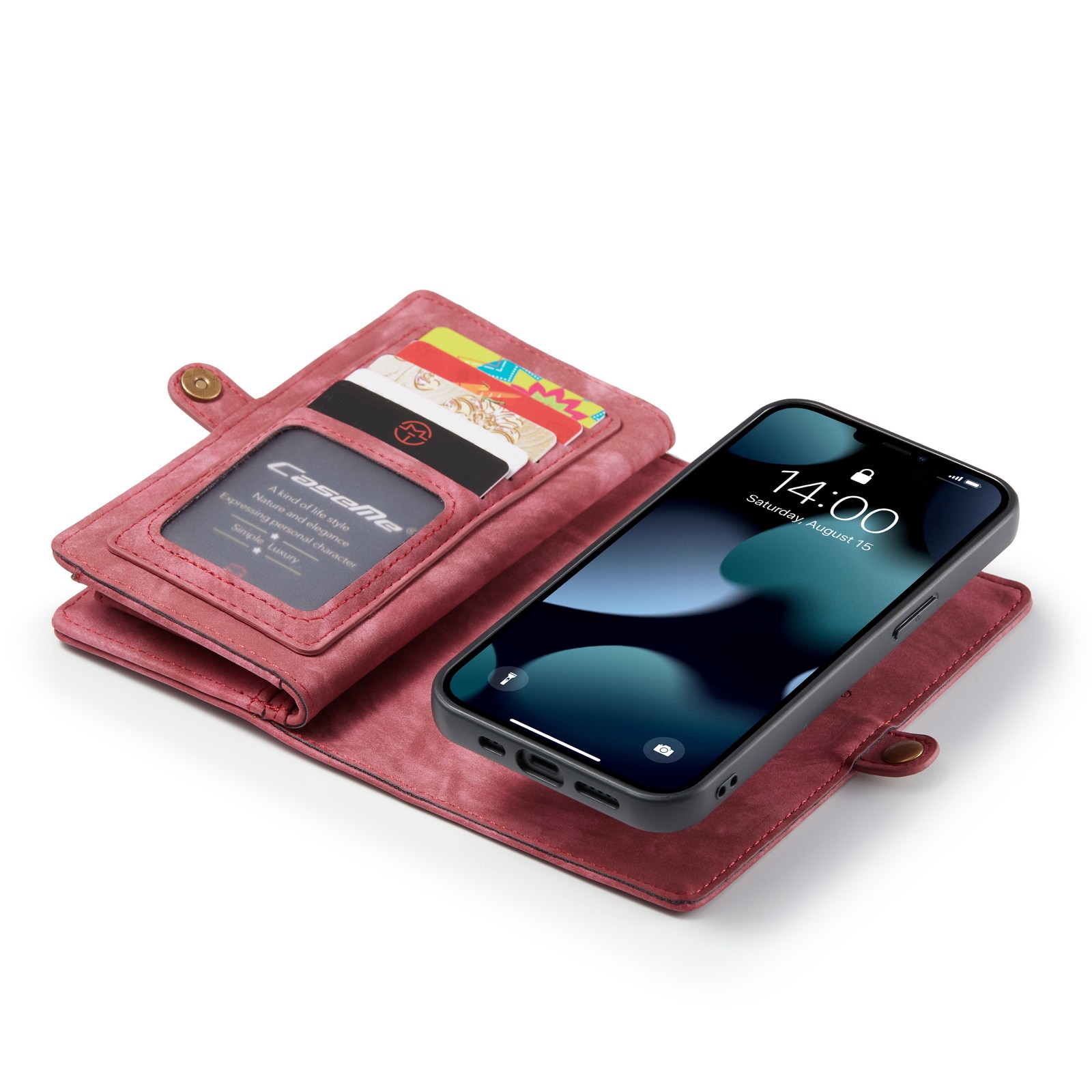 Multi-slot hoesje iPhone 13 Mini Rood