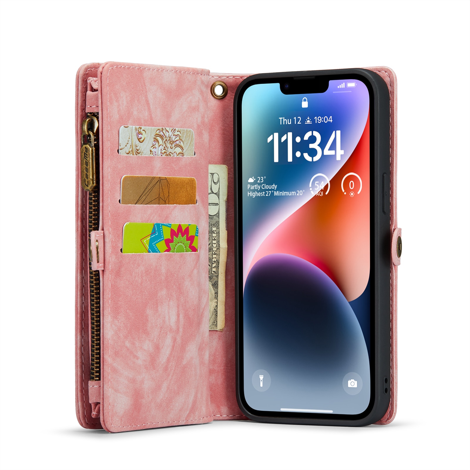 Multi-slot hoesje iPhone 14 Plus Roze