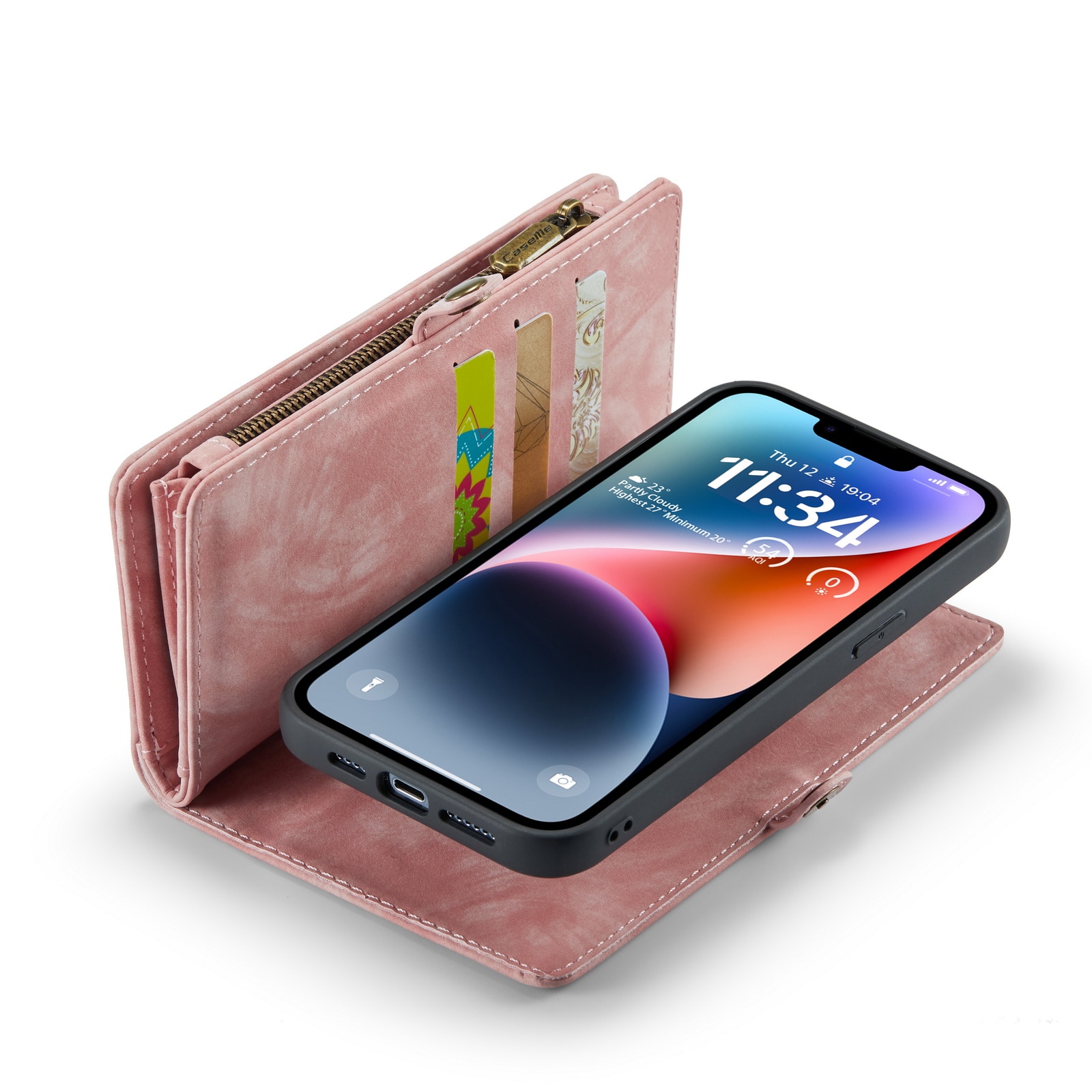 Multi-slot hoesje iPhone 14 Plus Roze