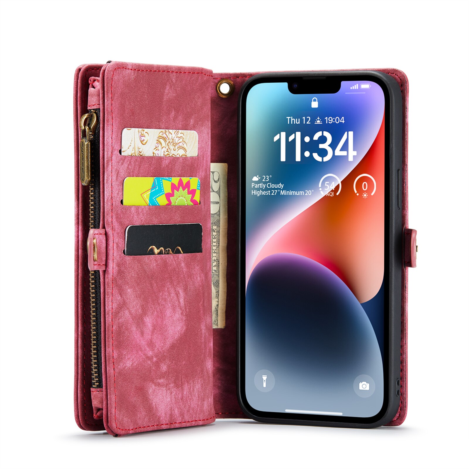 Multi-slot Hoesje iPhone 14 Rood