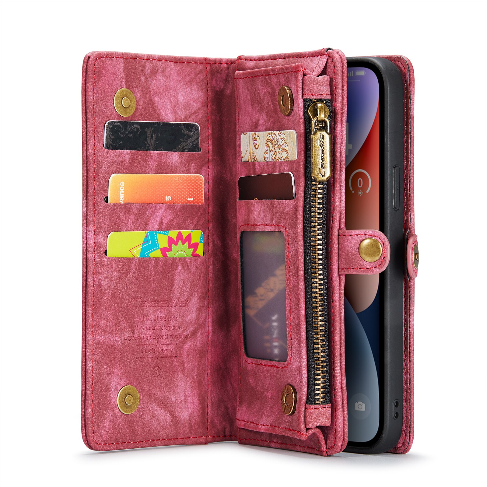 Multi-slot Hoesje iPhone 14 Rood