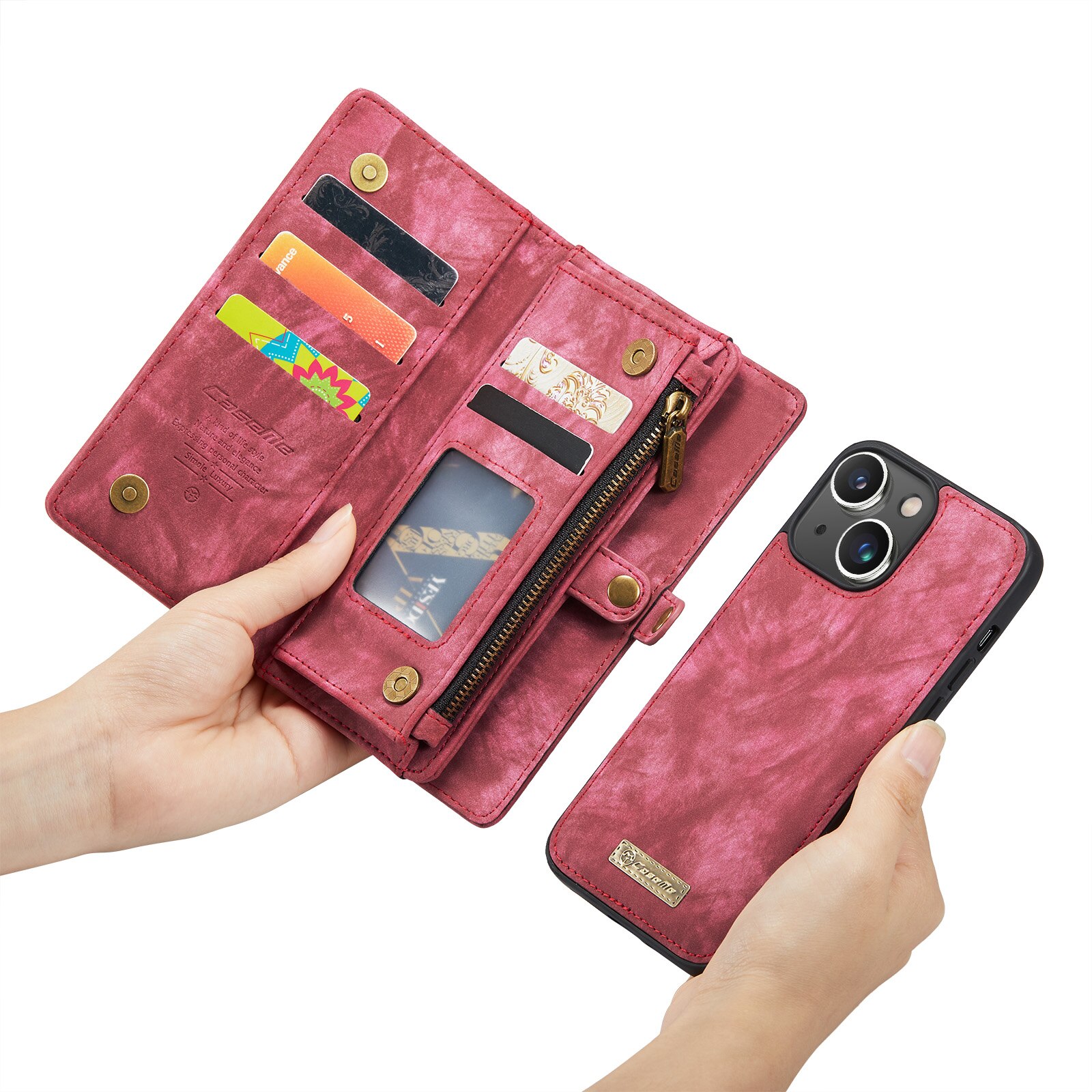 Multi-slot Hoesje iPhone 14 Rood