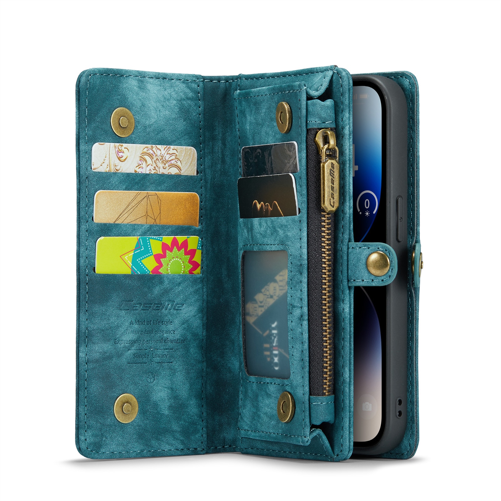 Multi-slot Hoesje iPhone 14 Pro Blauw