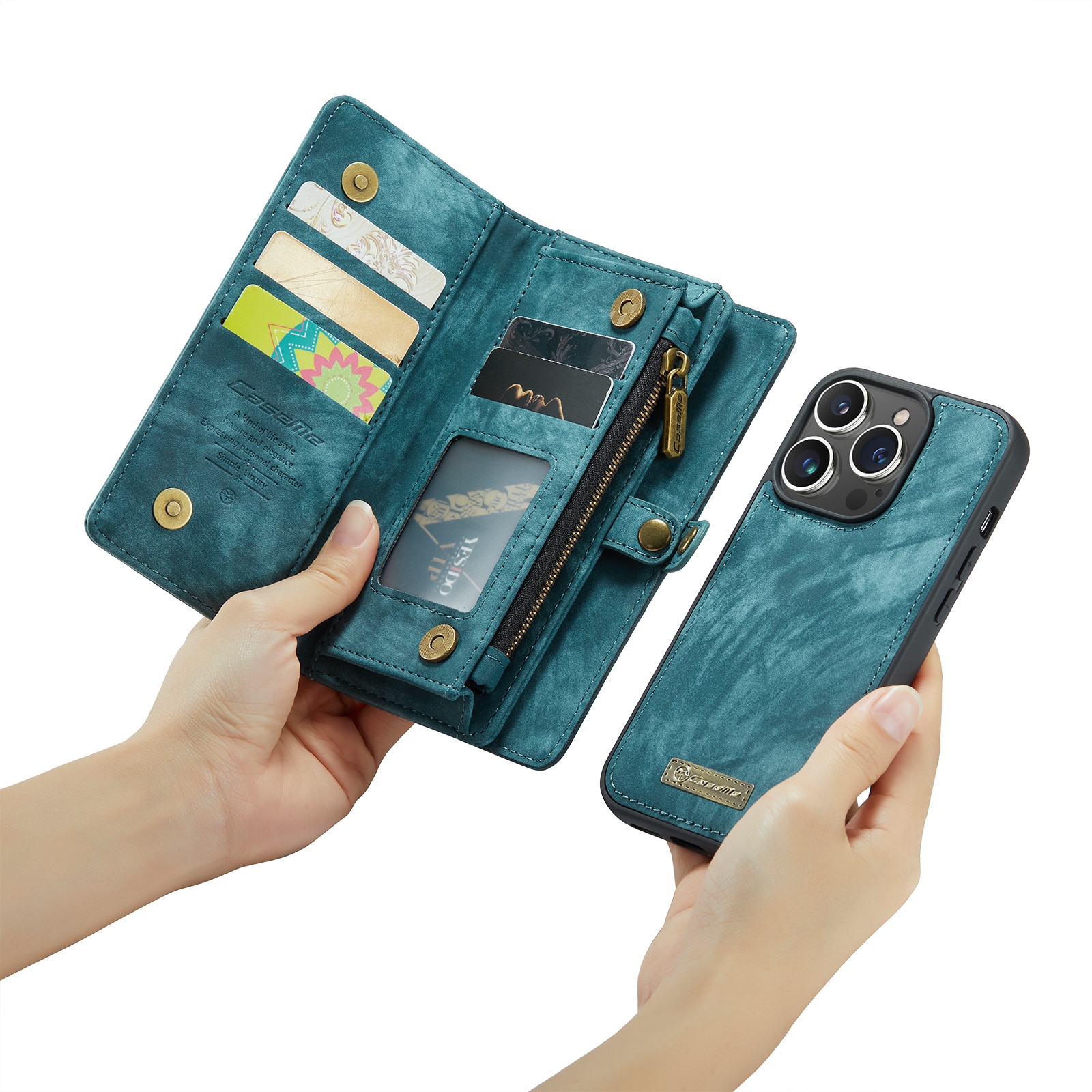 Multi-slot Hoesje iPhone 14 Pro Blauw