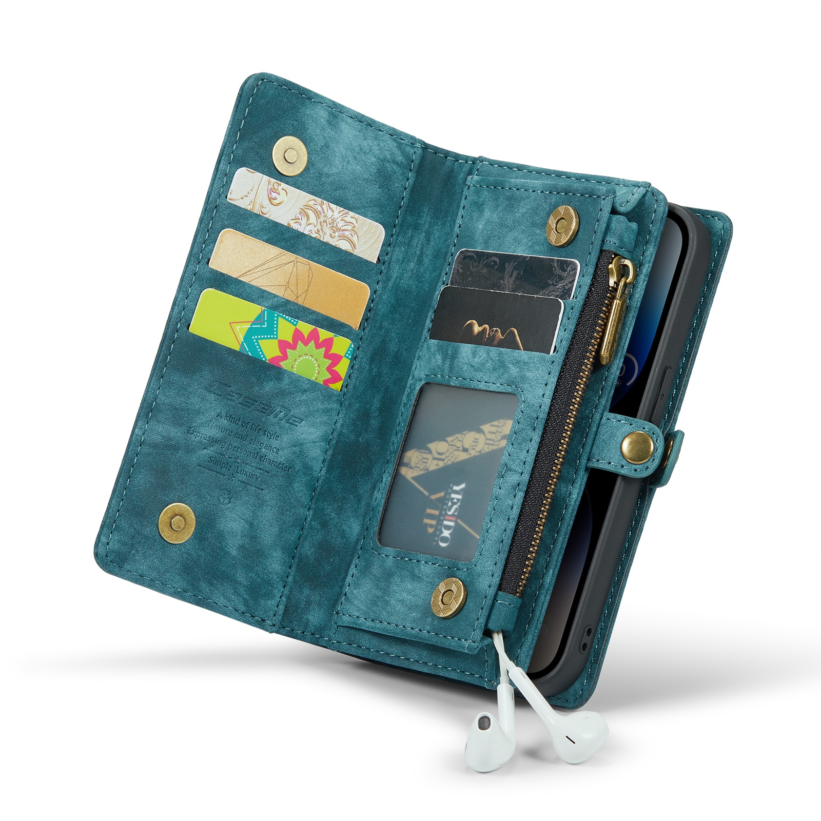 Multi-slot Hoesje iPhone 14 Pro Blauw