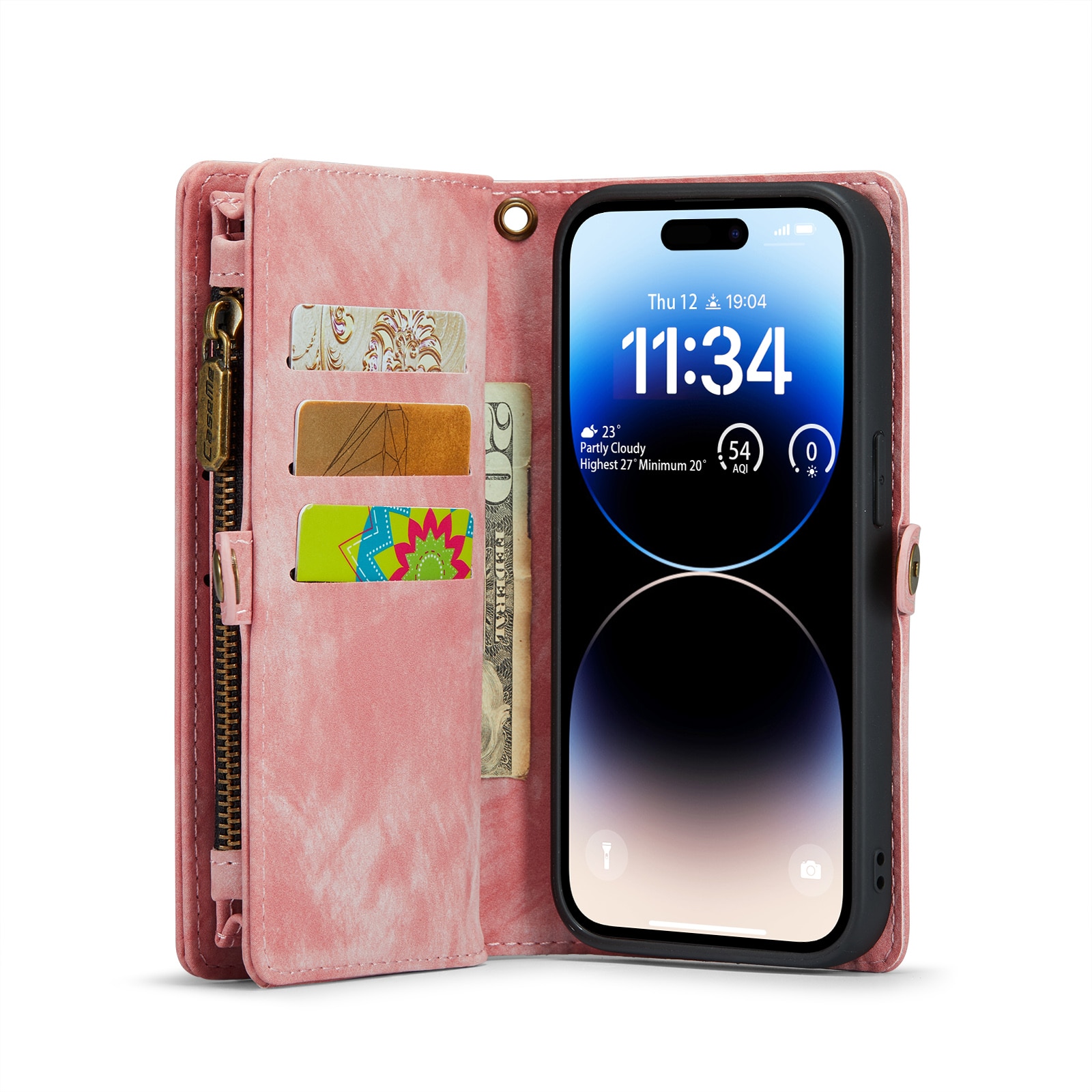 Multi-slot hoesje iPhone 14 Pro Roze