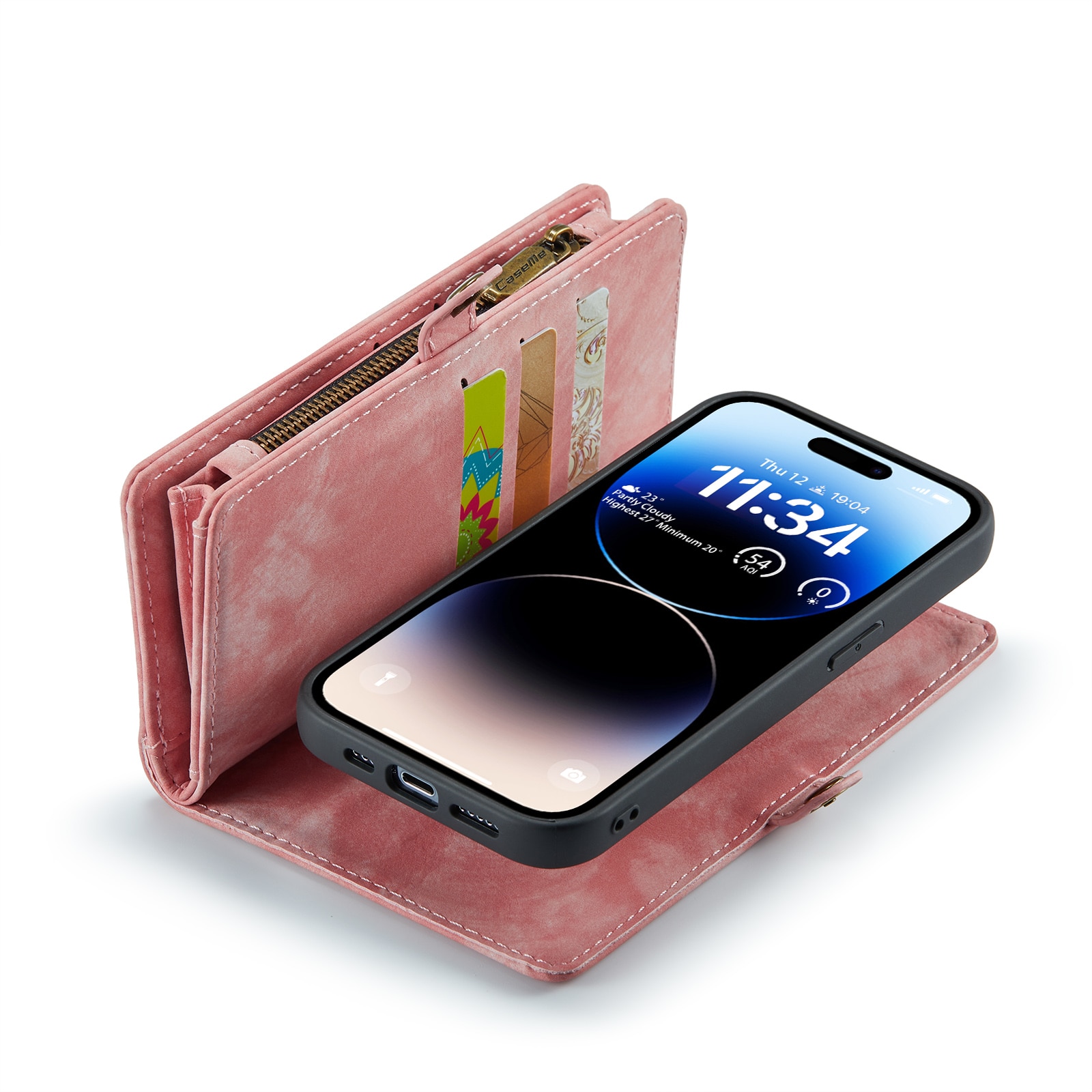 Multi-slot hoesje iPhone 14 Pro Max Roze